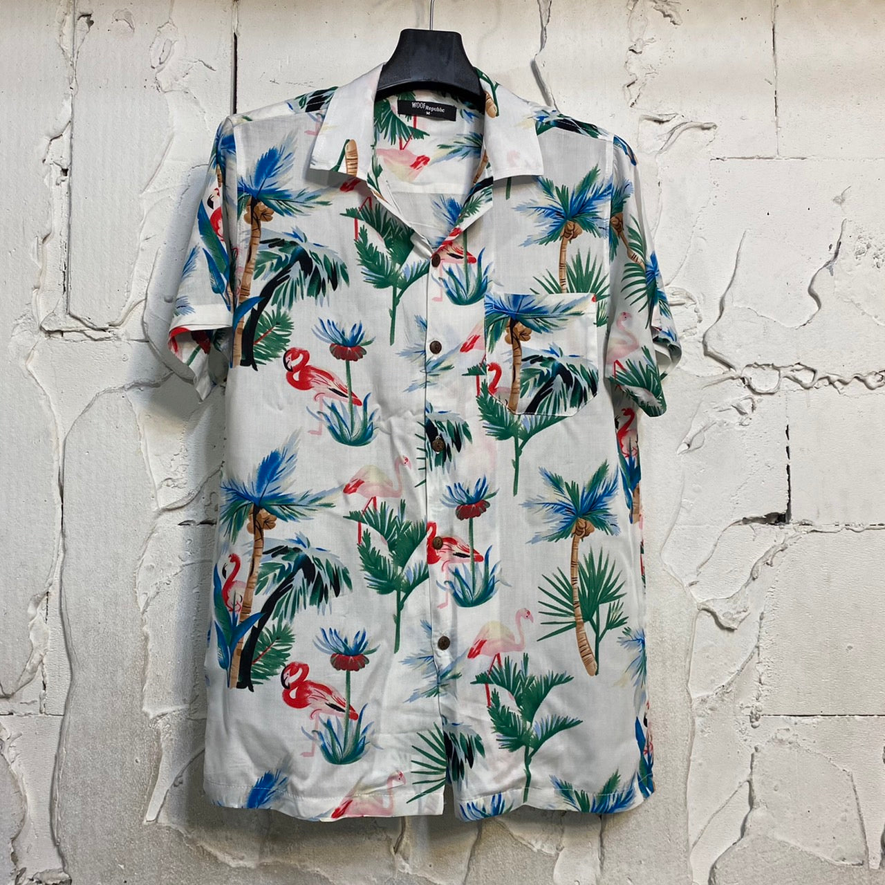 Chemise blanche motifs flamants roses
