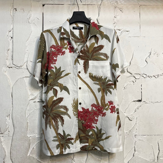 Chemise hawaienne blanche à fleurs à col cubain - GL BOUTIK