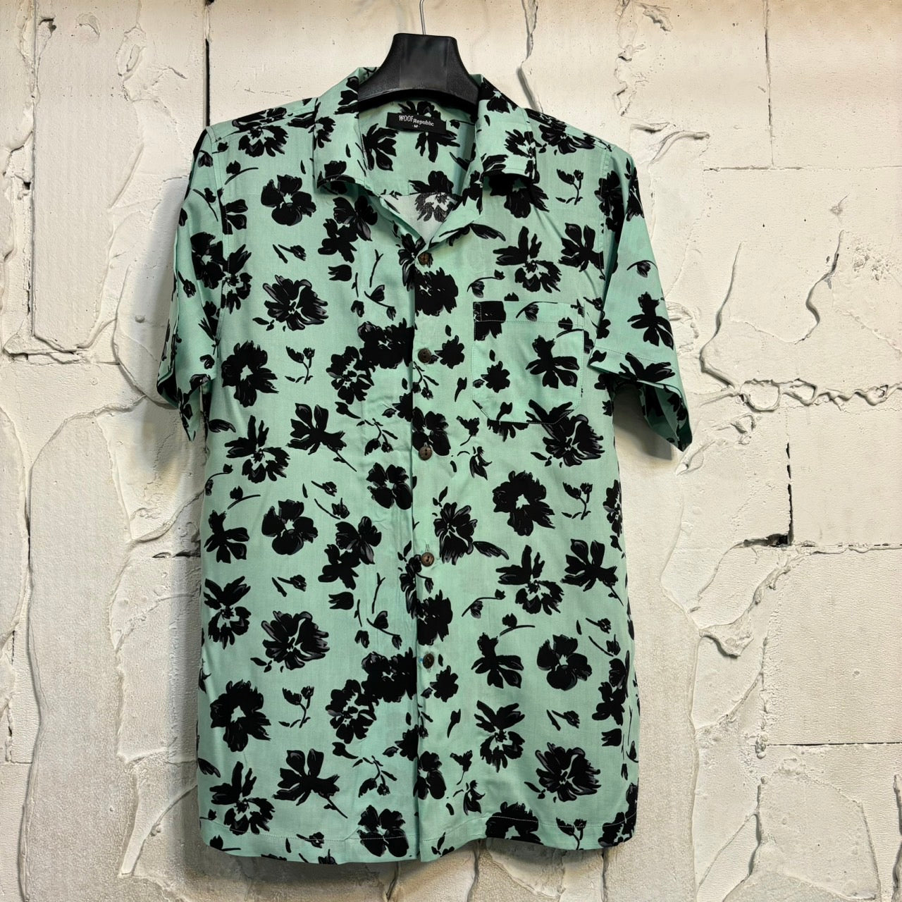Chemise hawaienne homme couleur turquoise et noire - GL BOUTIK