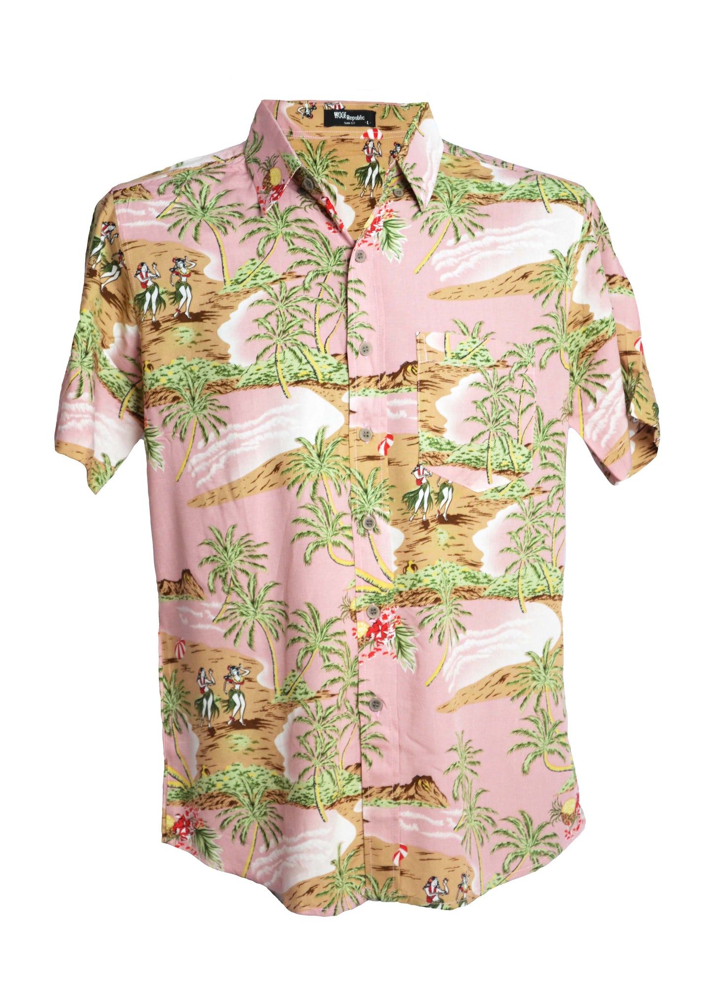Chemise hawaienne motis plage rose - GL BOUTIK