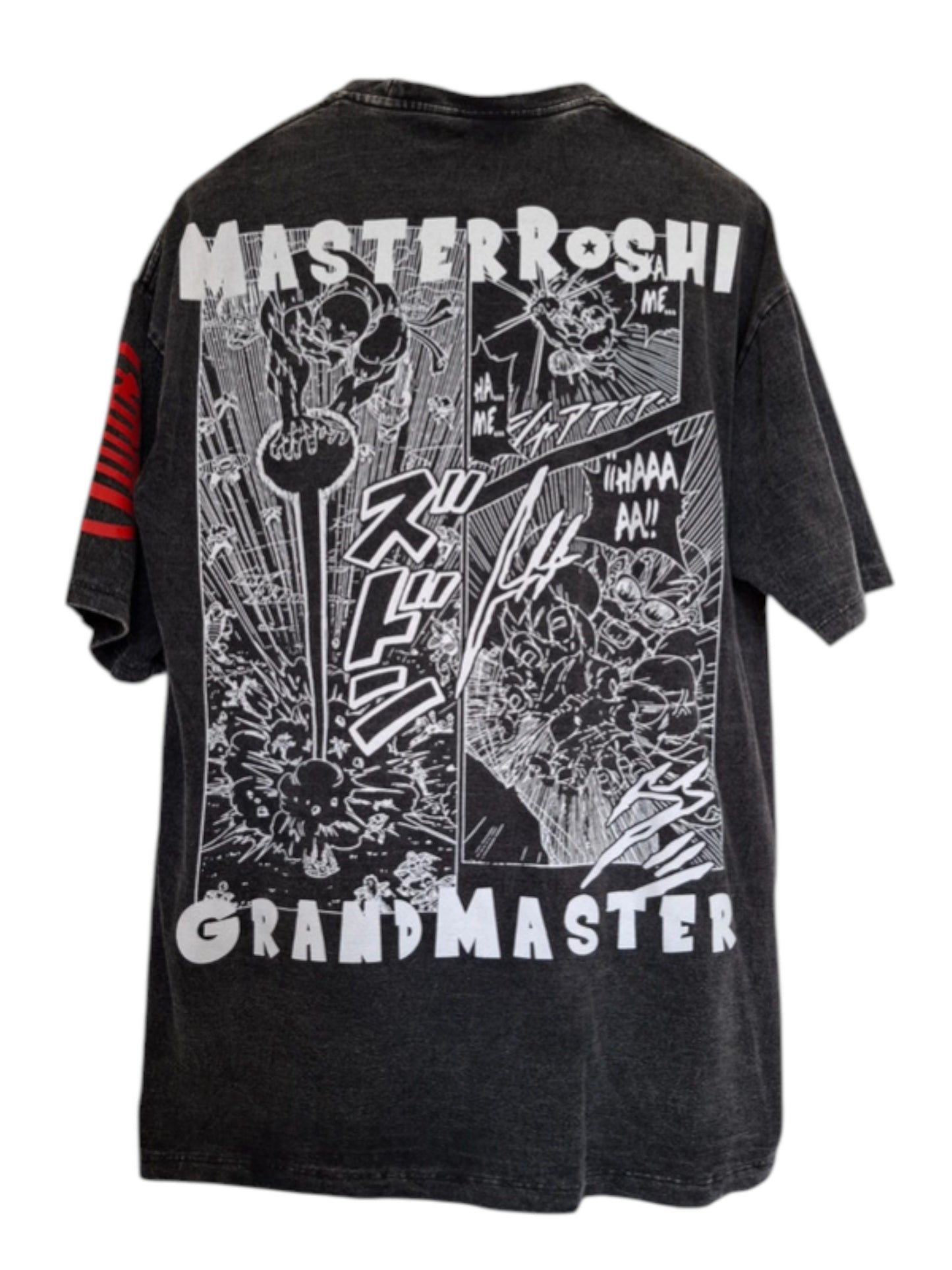 Vue dos t-shirt gris délavé imprimé master roshi - GL BOUTIK