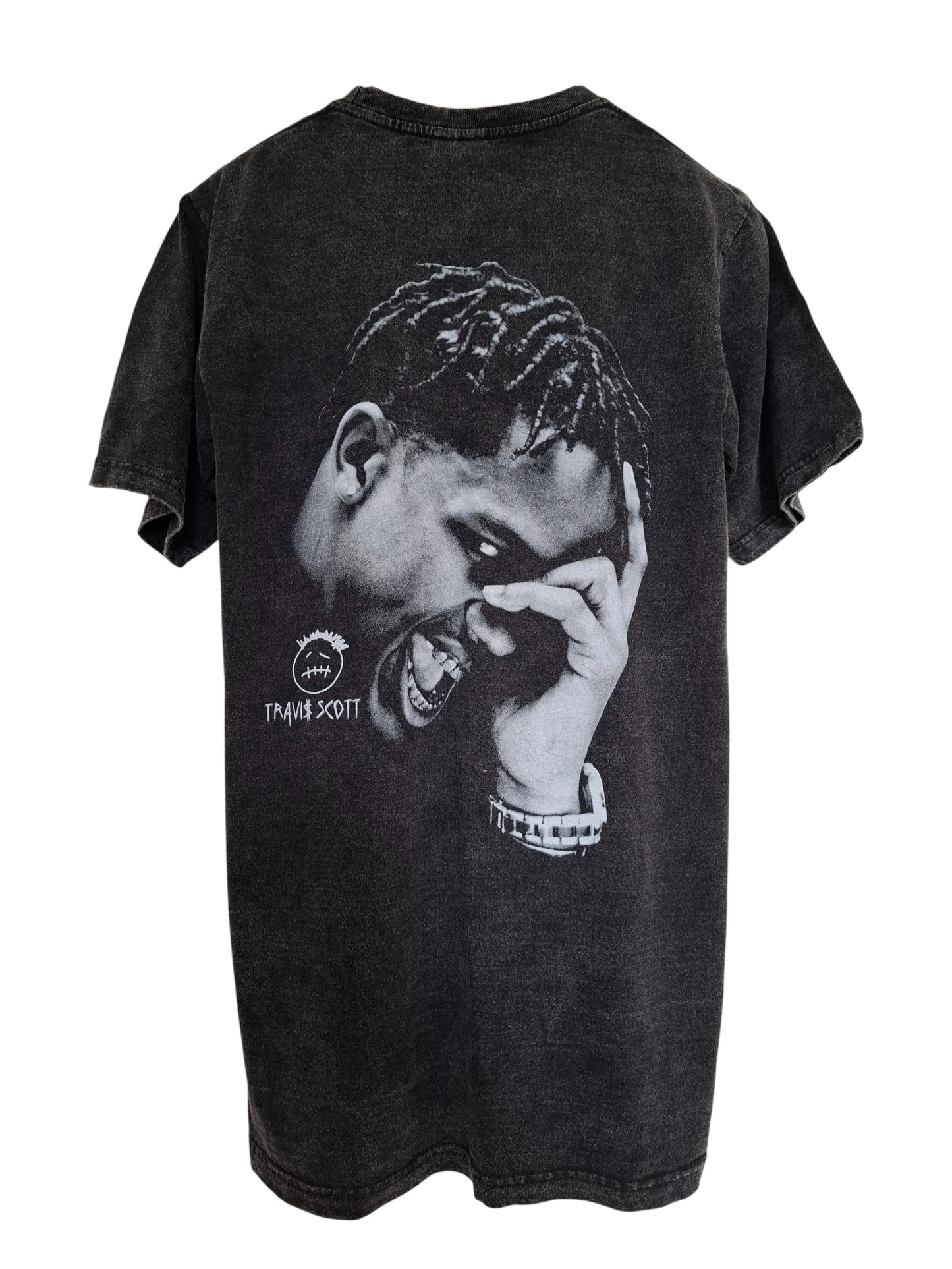 Vue dos t-shirt délavé imprimé travis scott - GL BOUTIK