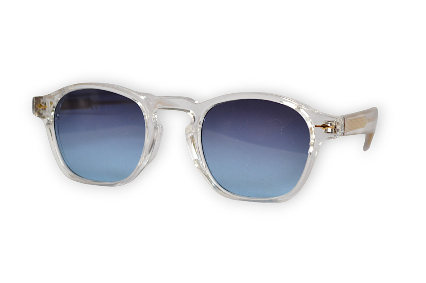 Lunettes de soleil à monture transparente et verres bleu dégradé - GL BOUTIK