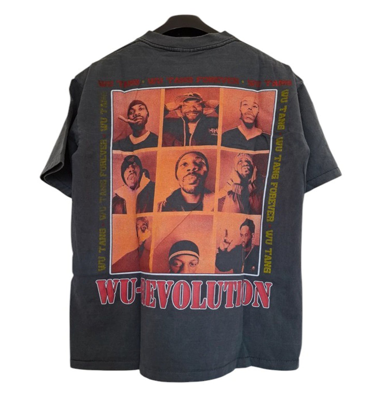 Vue dos t-shirt gris délavé sérigraphié wu tang clan - GL BOUTIK