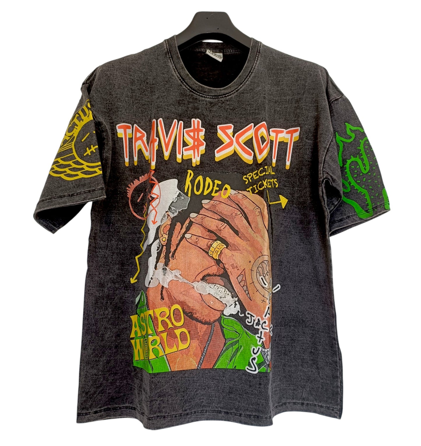 T-shirt gris délavé imprimé travis scott - GL BOUTIK