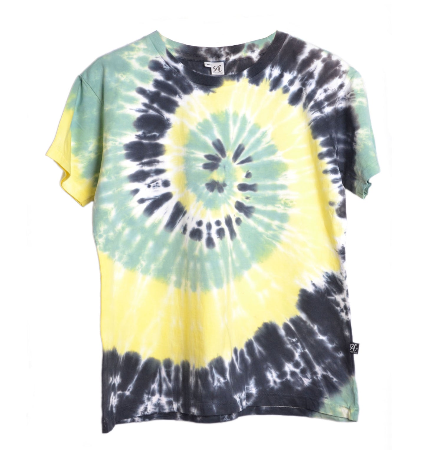 Tshirt tie and dye effet spirale couleur vert, jaune et noir - GL BOUTIK