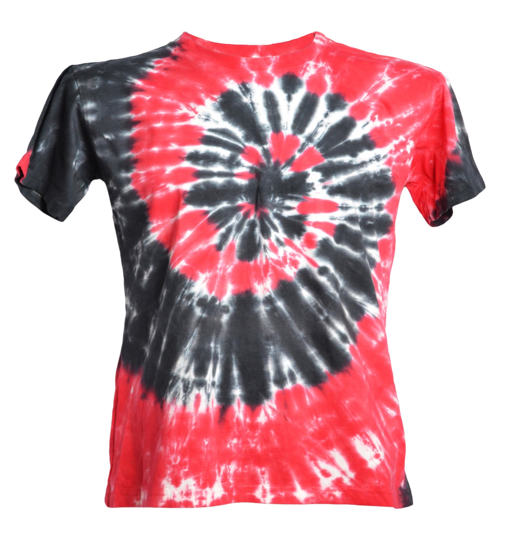 Red and black spiral tie and dye t-shirt GL BOUTIK