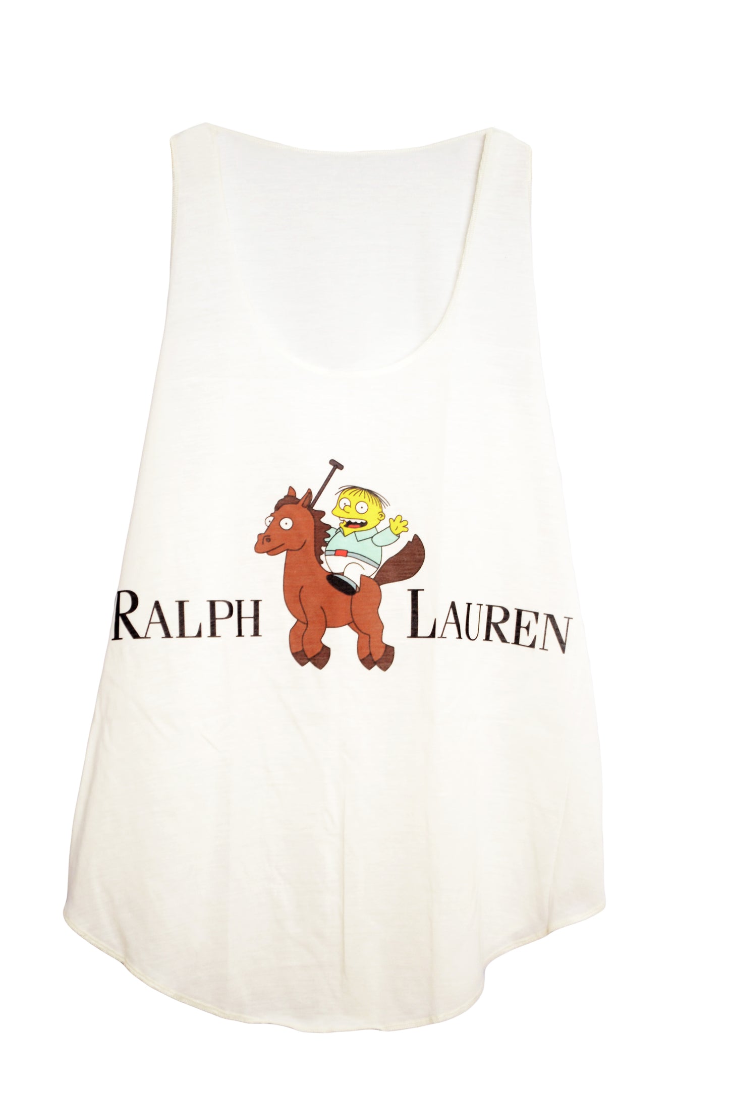 Débardeur femme couleur ecru imprimé ralph wiggum des simpson - GL BOUTIK