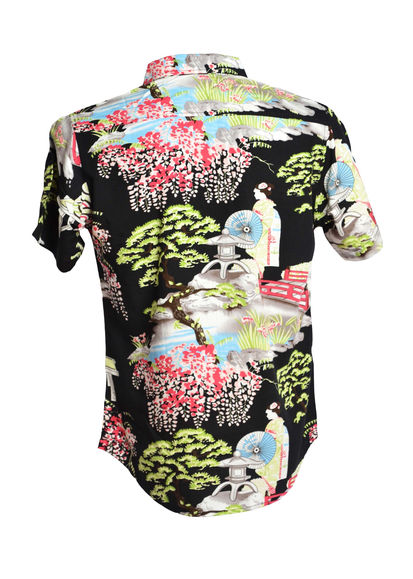 Chemise noire motifs asie