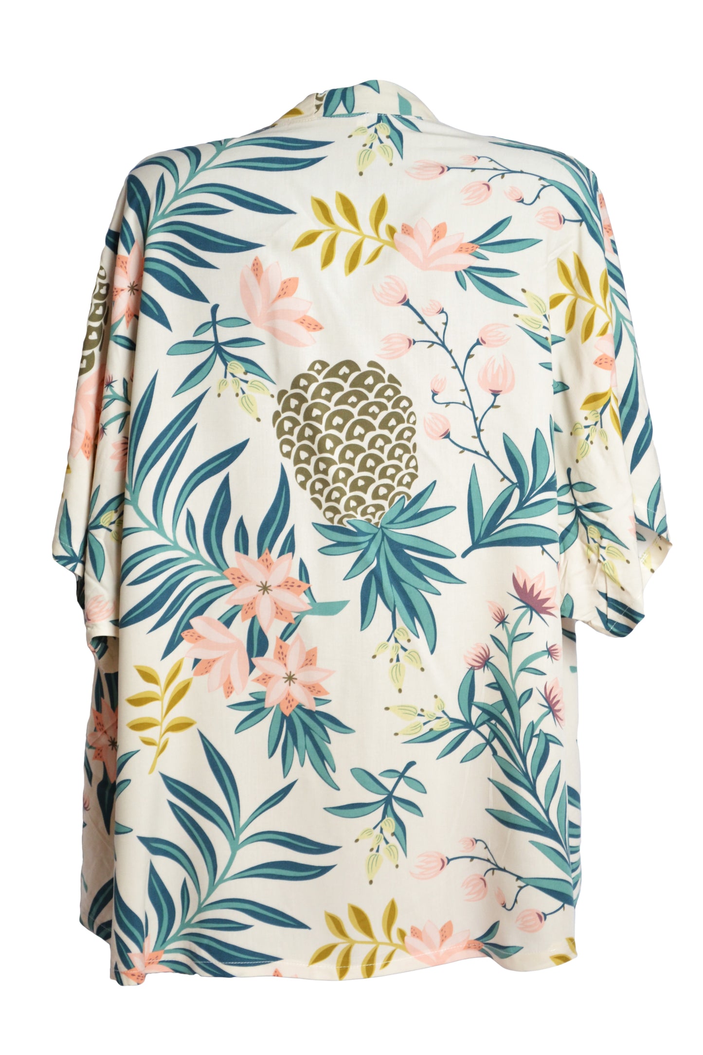 Vue dos kimono beige à fleurs - GL BOUTIK