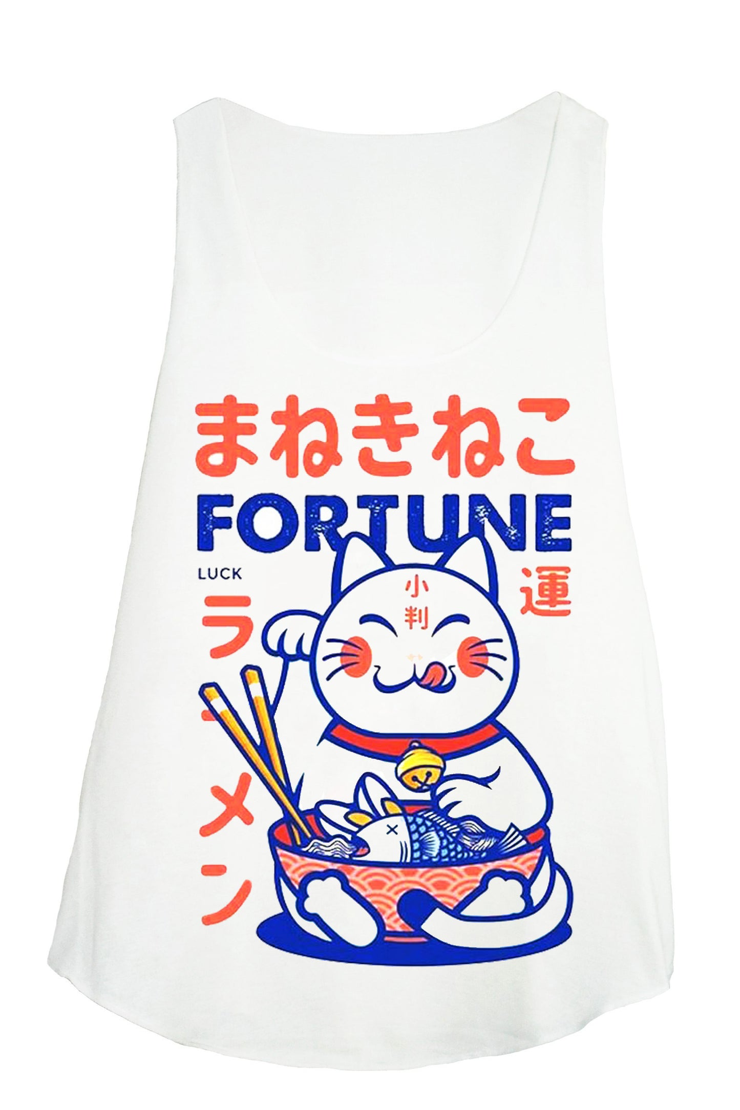 Debardeur femme crème imprimé maneki neko - GL BOUTIK