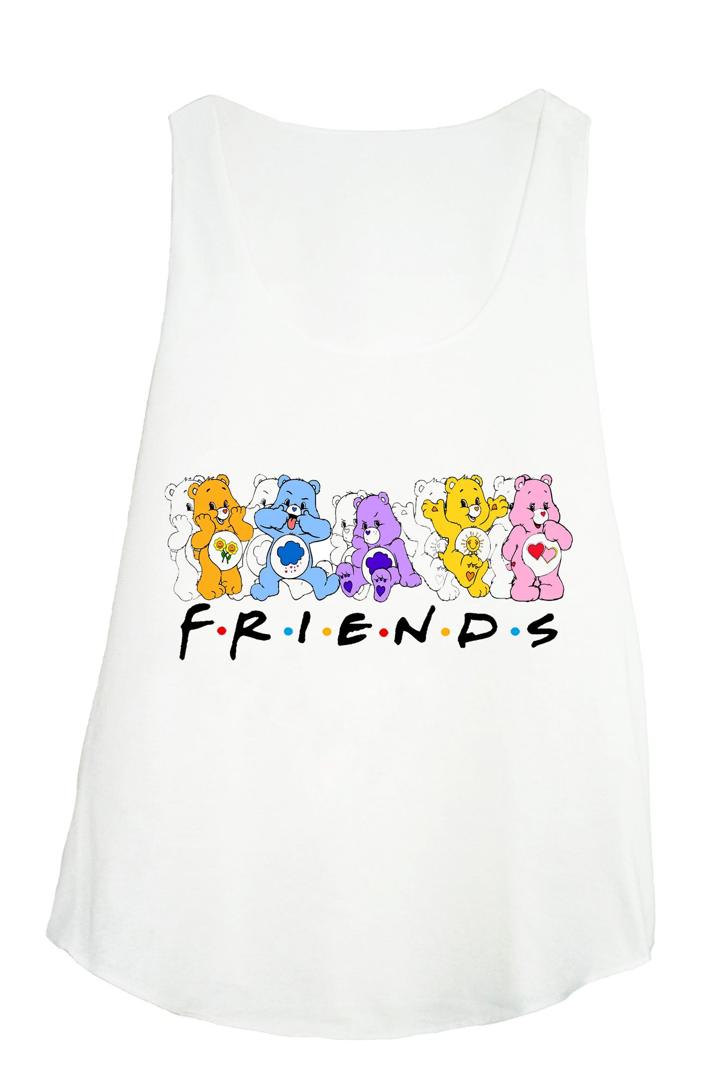 Debardeur femme crème motif série friends et bisounours - GLBOUTIK