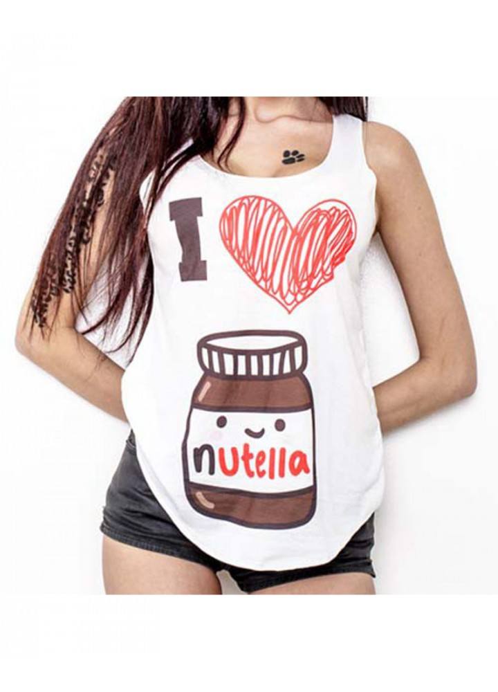 Debardeur femme imprimé i love nutella