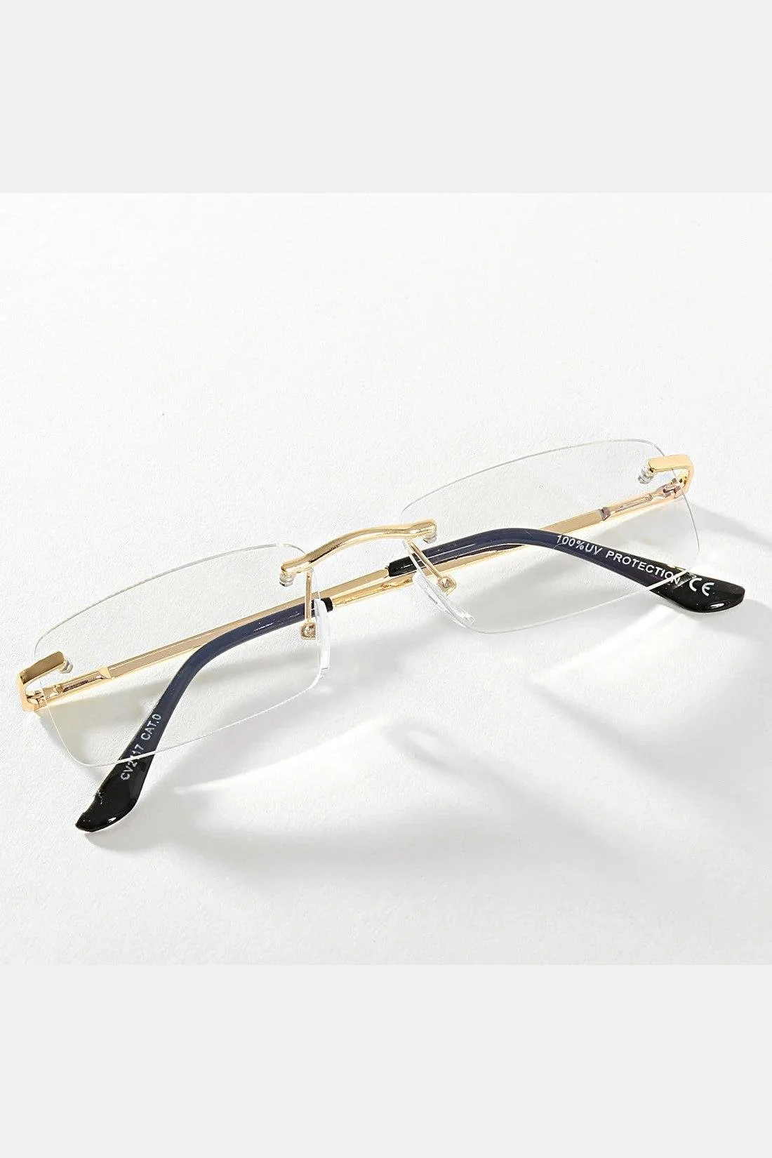 Lunettes rectangulaires à verres sans monture transparents - GL BOUTIK