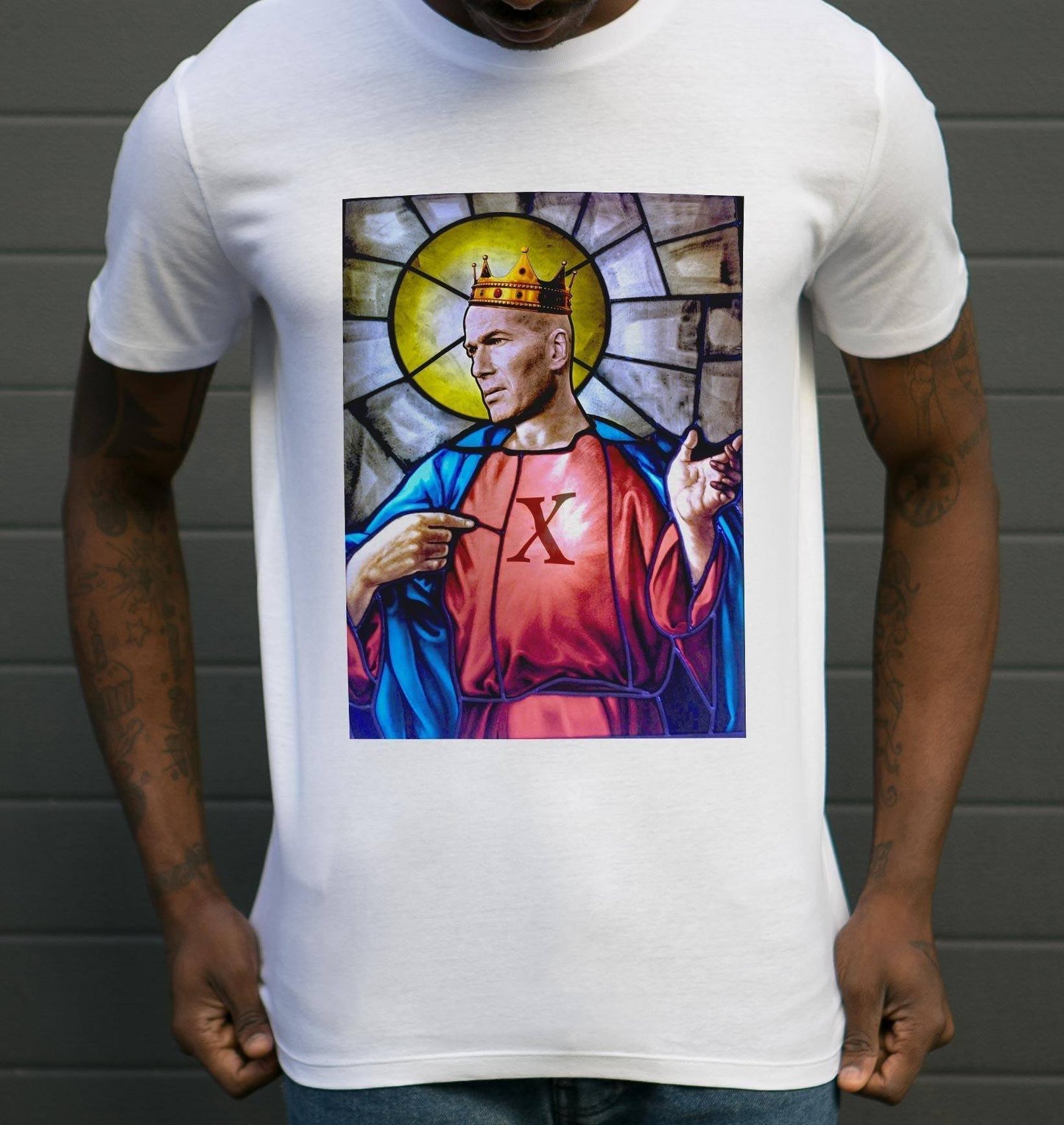 T-shirt zinedine zidane blanc porté