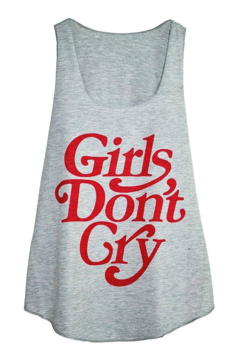 Débardeur imprimé message girls dont cry - Couleur gris