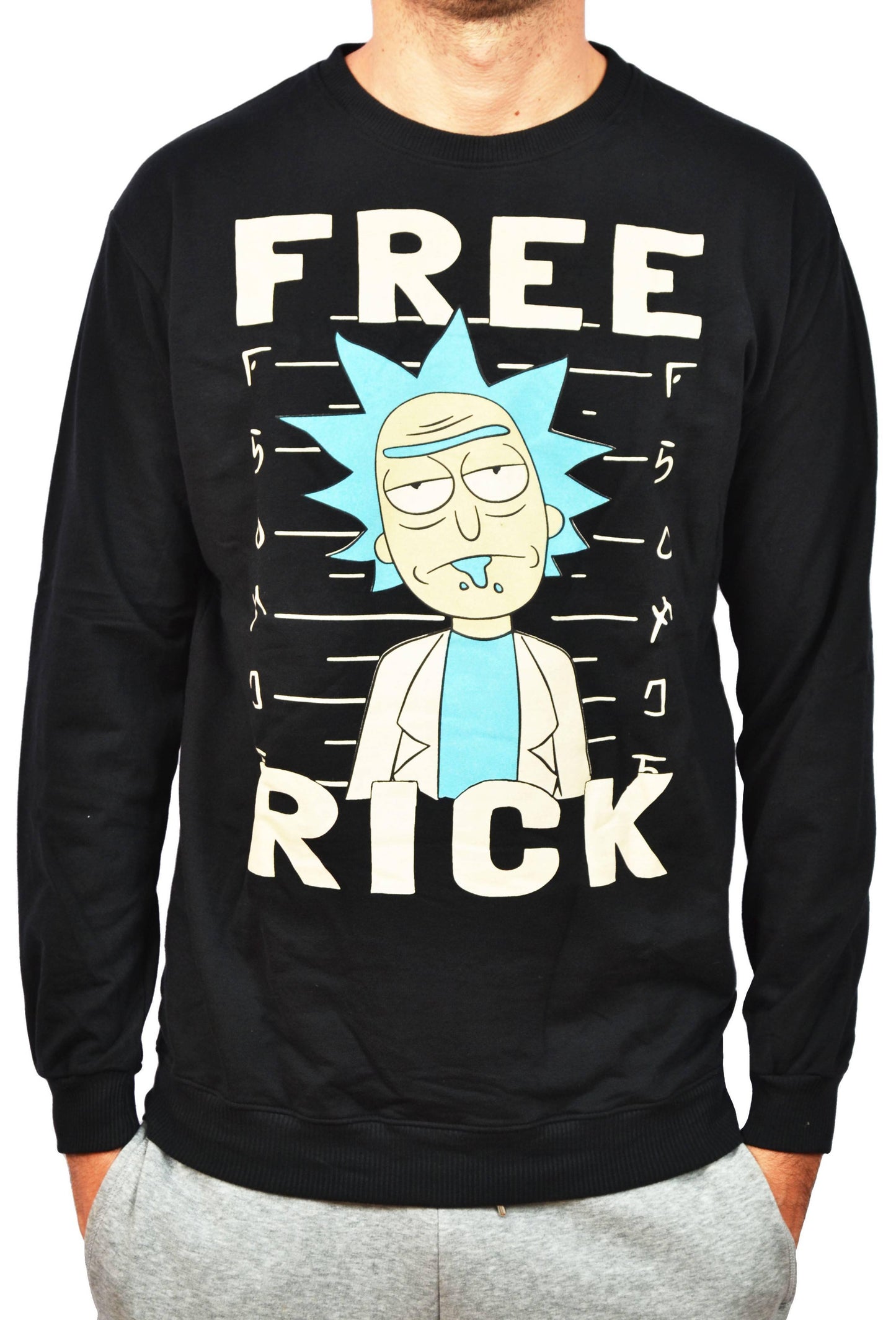 Sweat-shirt noir Rick et morty - Free rick -