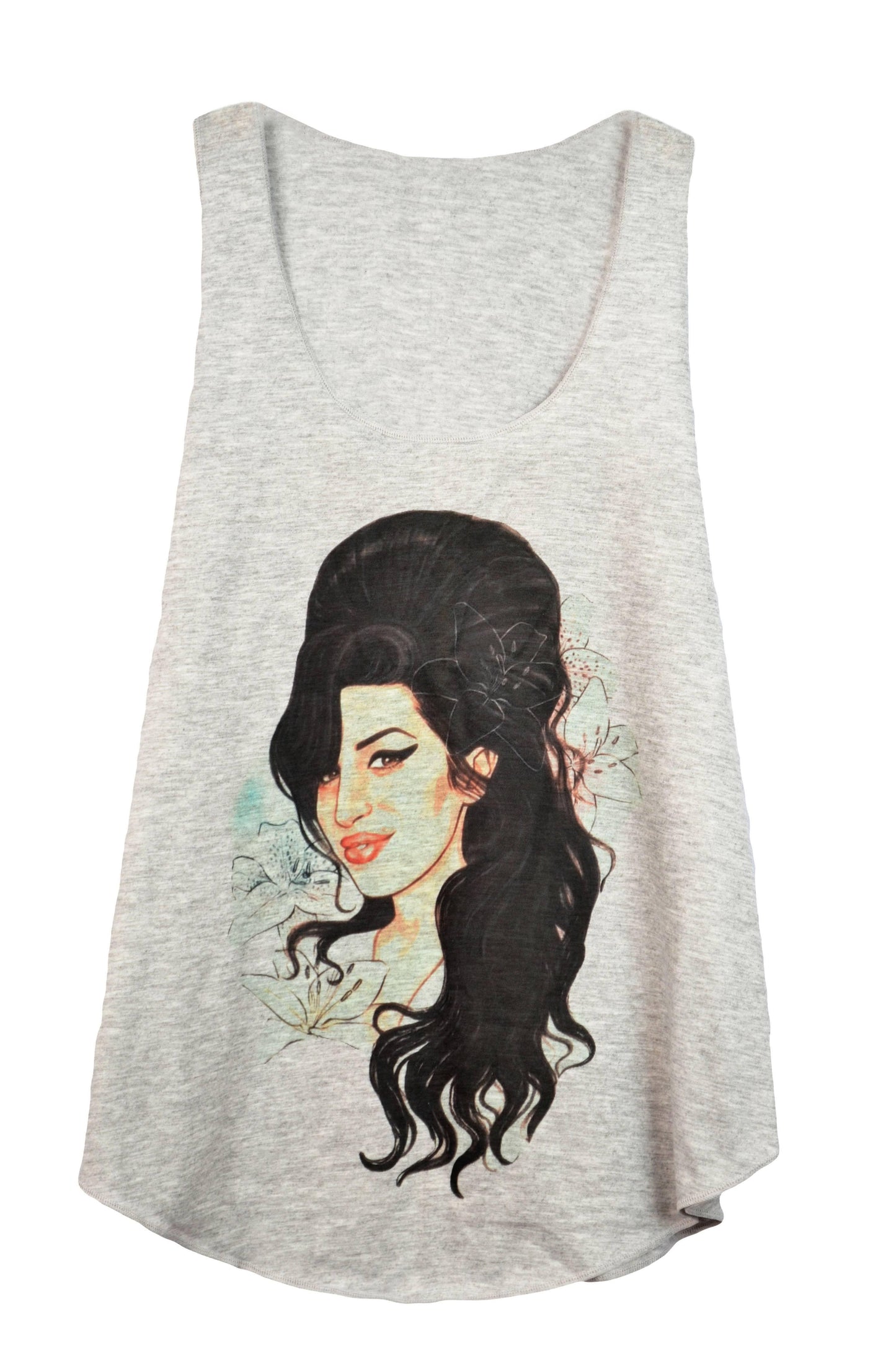 Débardeur femme gris imprimé amy winehouse