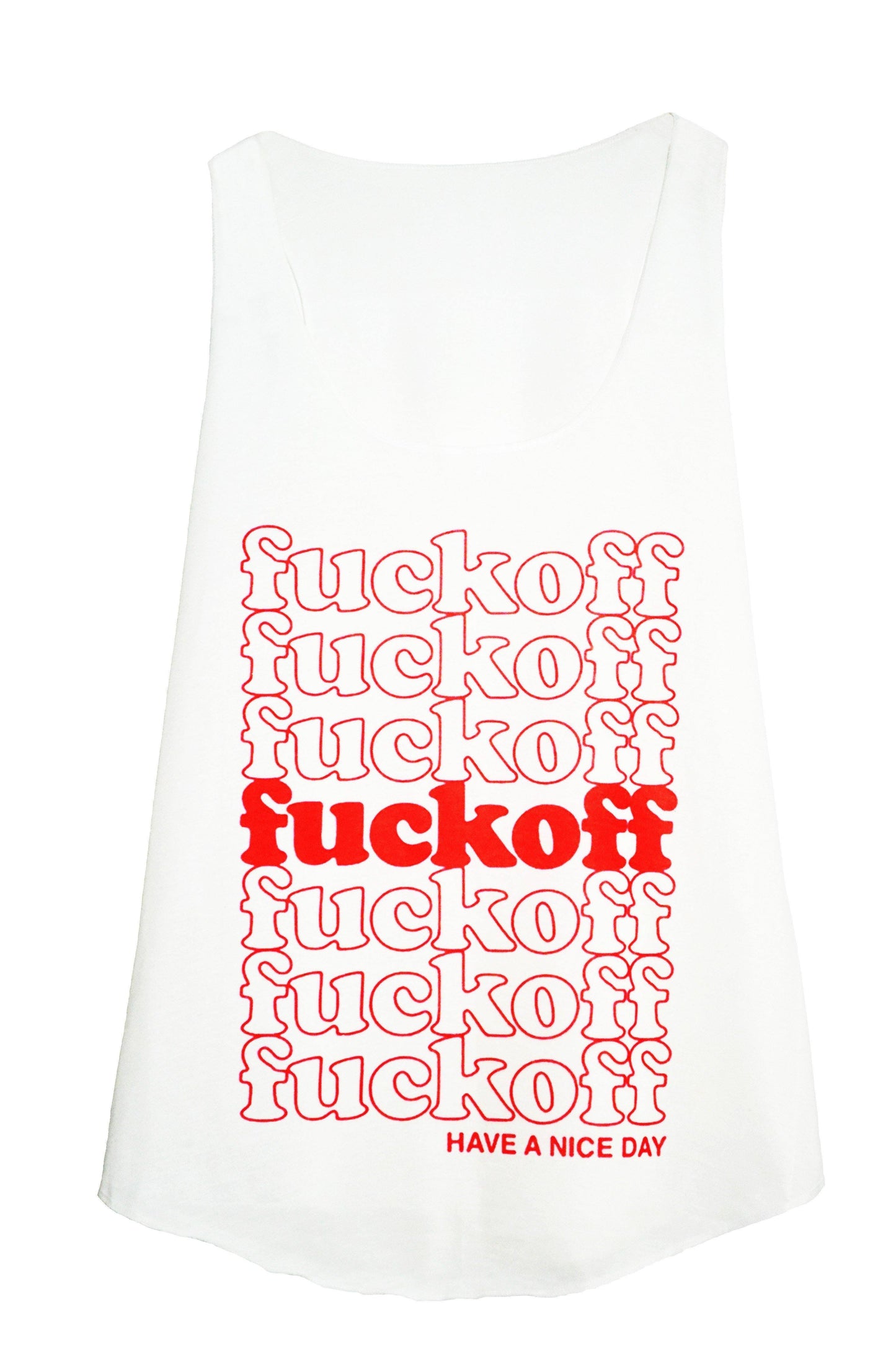 Débardeur ecru message fuck off