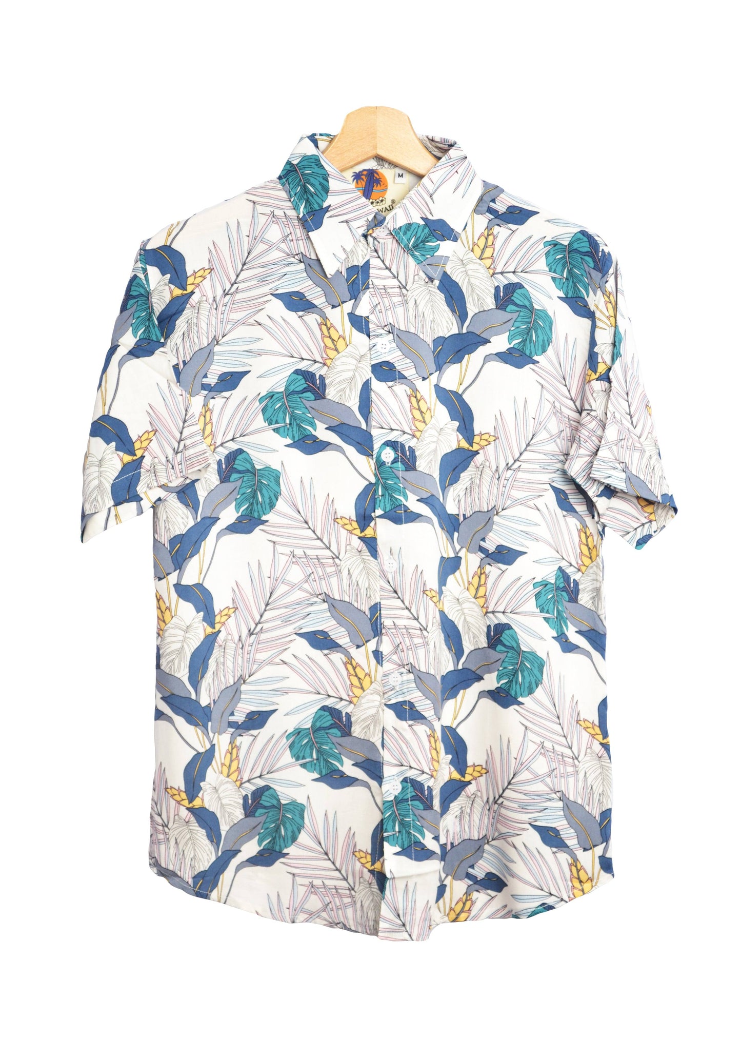 Chemise hawaienne homme à fleurs couleur ecru - GL BOUTIK