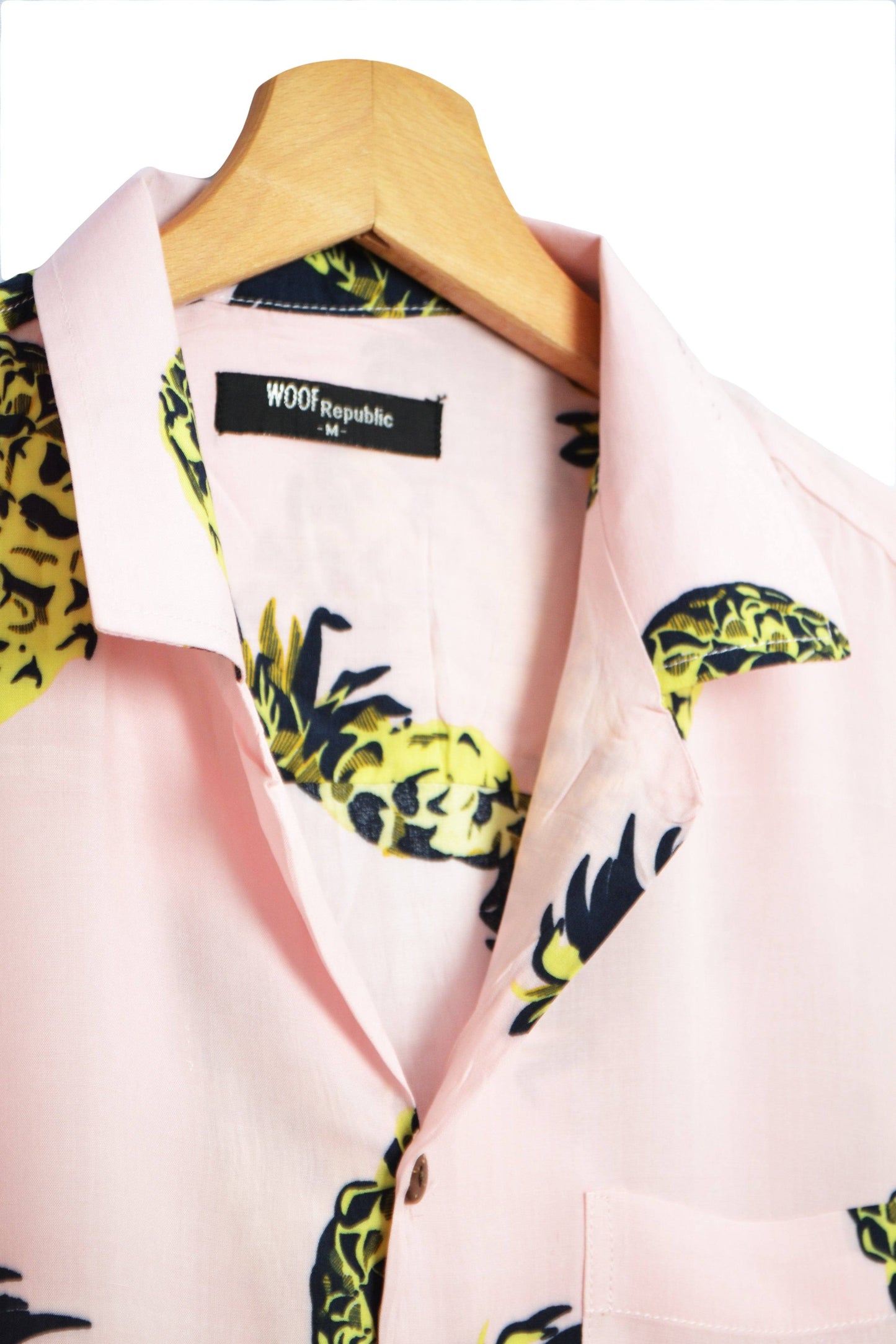 Vue col chemise hawaienne homme rose imprimé ananas - glboutik.com