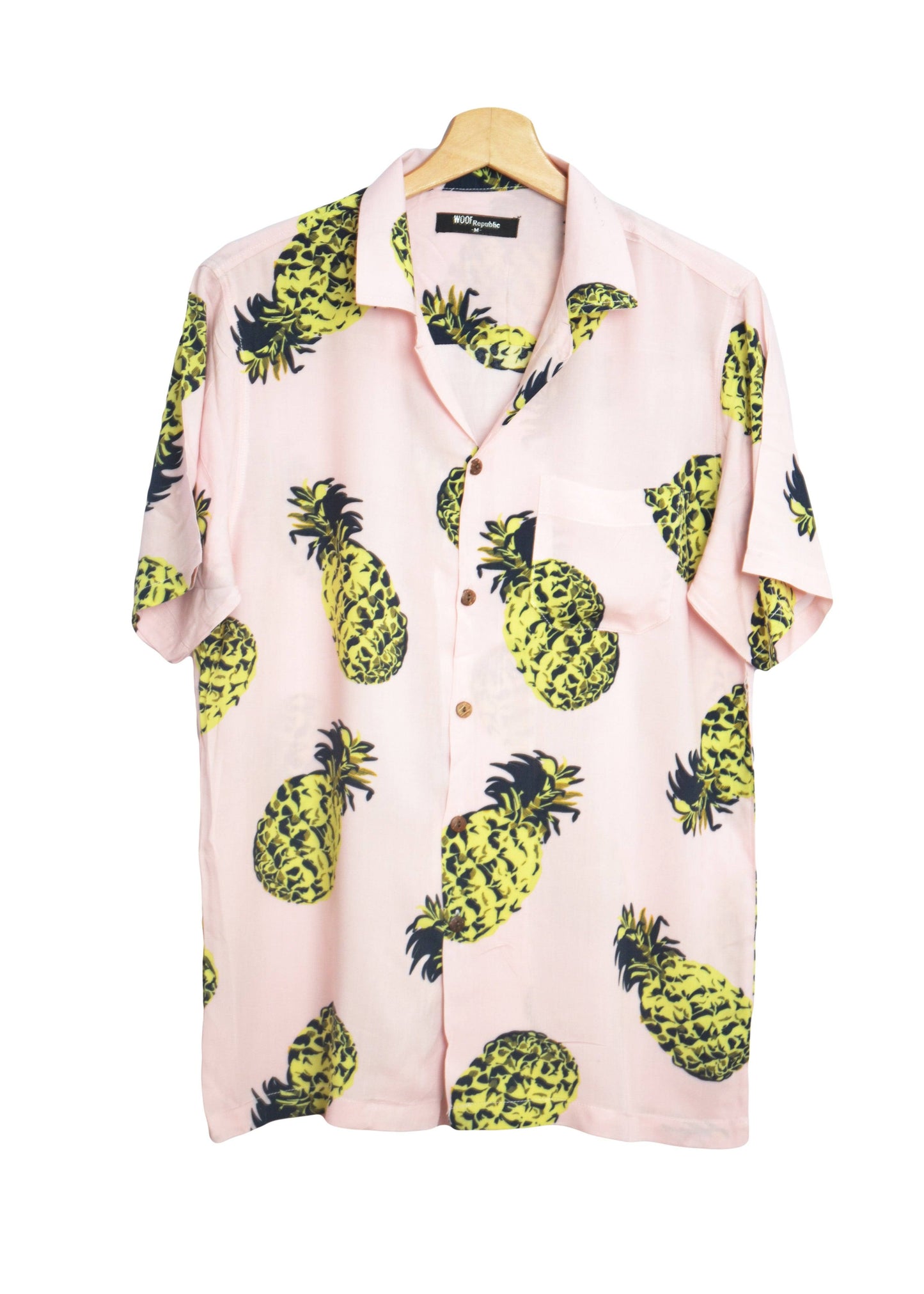 Chemise hawaienne homme rose imprimé ananas - glboutik.com