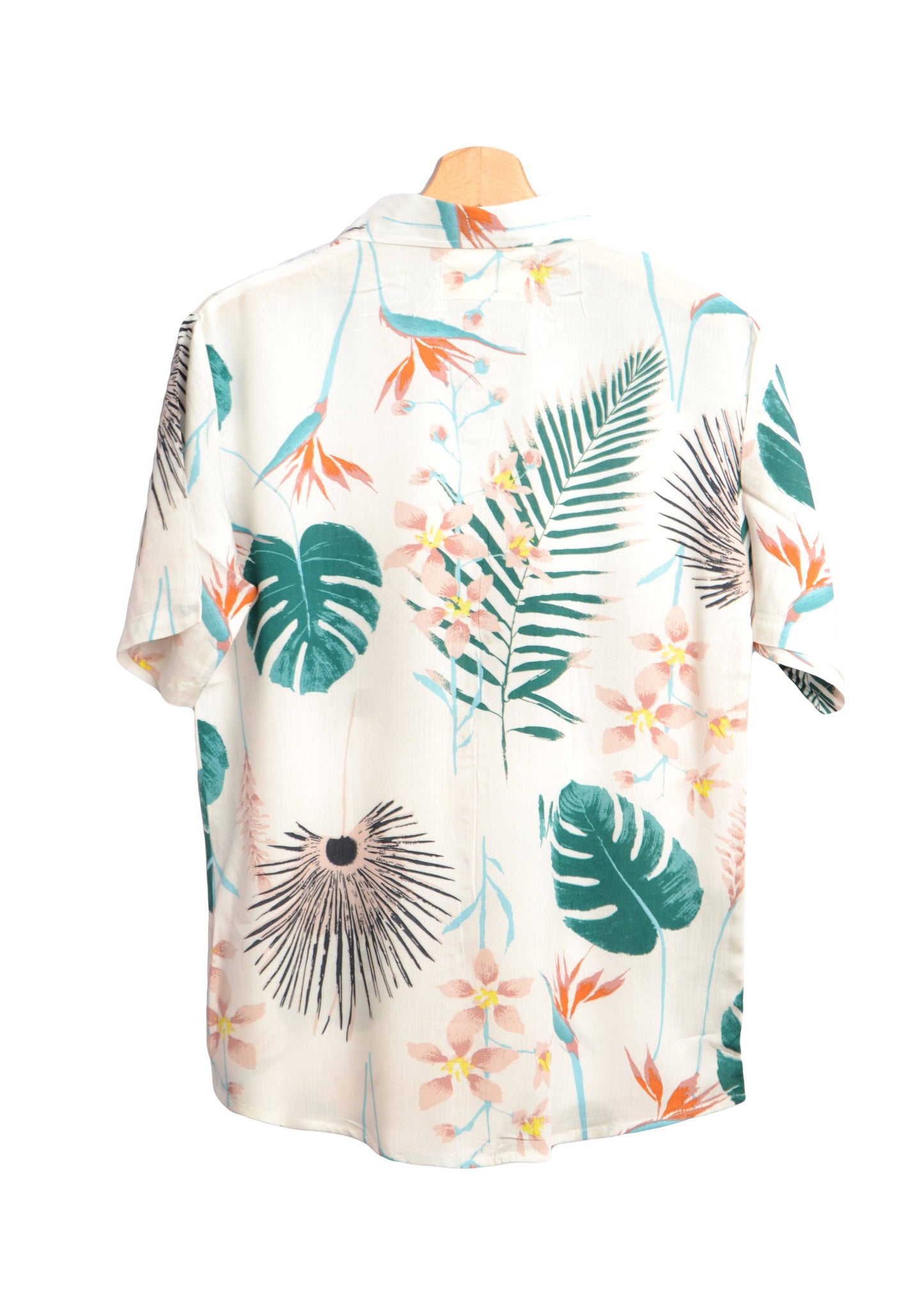 Chemise hawaienne pour homme couleur beige avec imprimé floral - Dos - GL BOUTIK