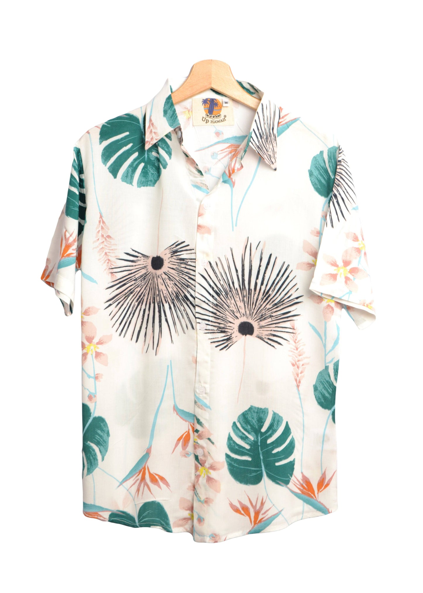 Chemise hawaienne pour homme couleur beige avec imprimé floral - GL BOUTIK