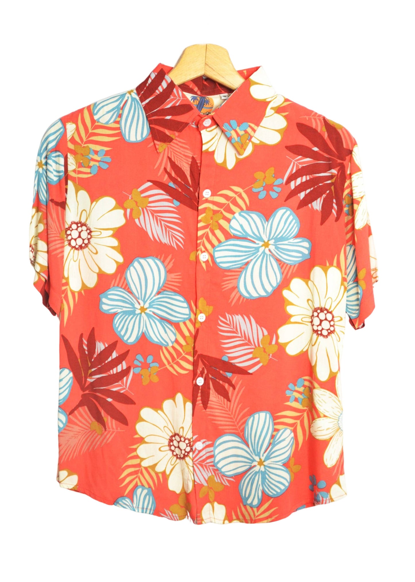 Chemisier femme à fleurs couleur saumon - GL BOUTIK