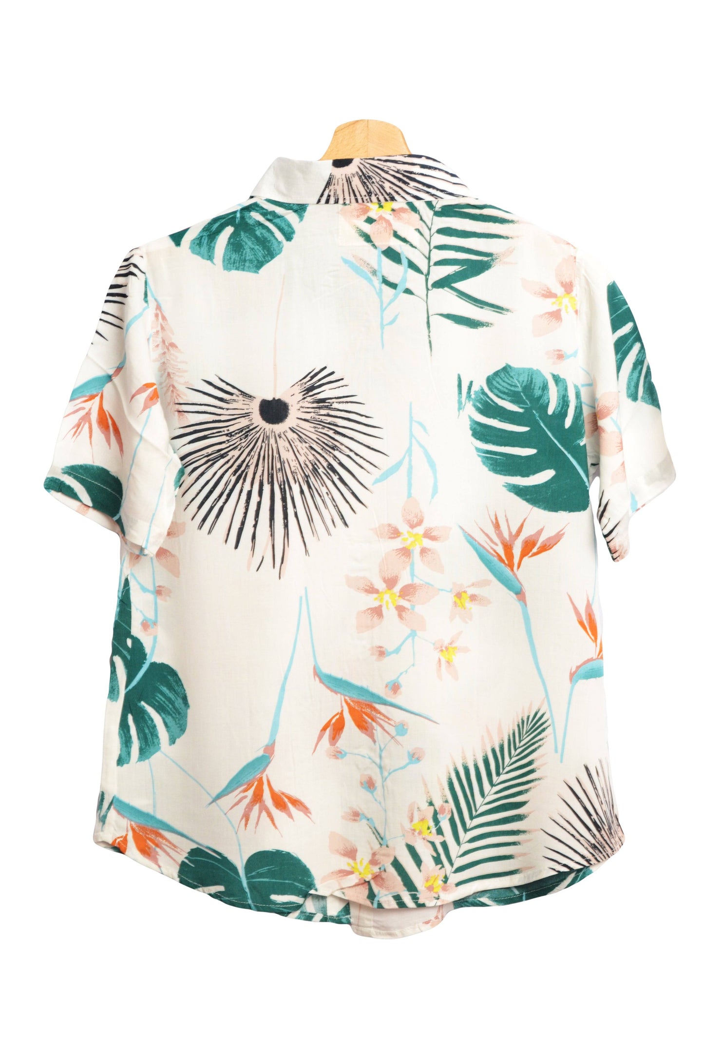 Chemisier couleur beige à fleurs par la marrque up hawaii - Vue dos - glboutik.com