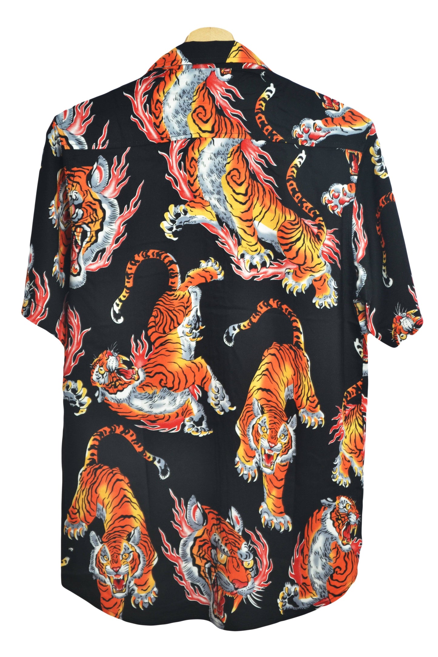 Chemise homme noire avec imprimé tigres - Dos