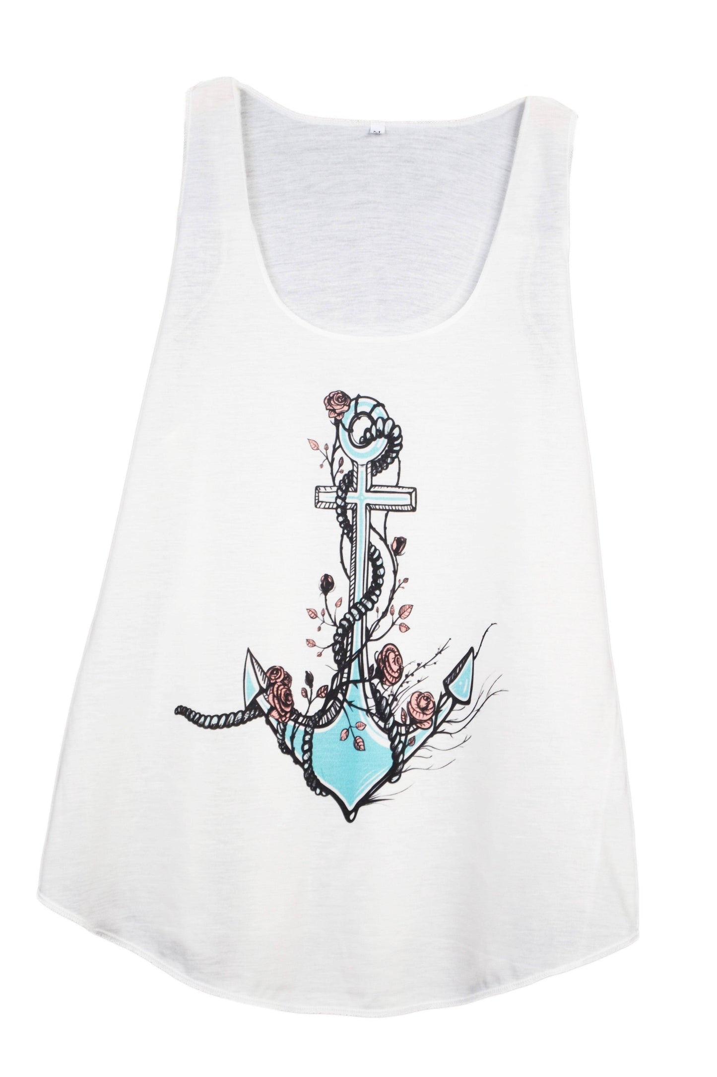 Débardeur femme imprimé ancre marine style tatouage - GL BOUTIK