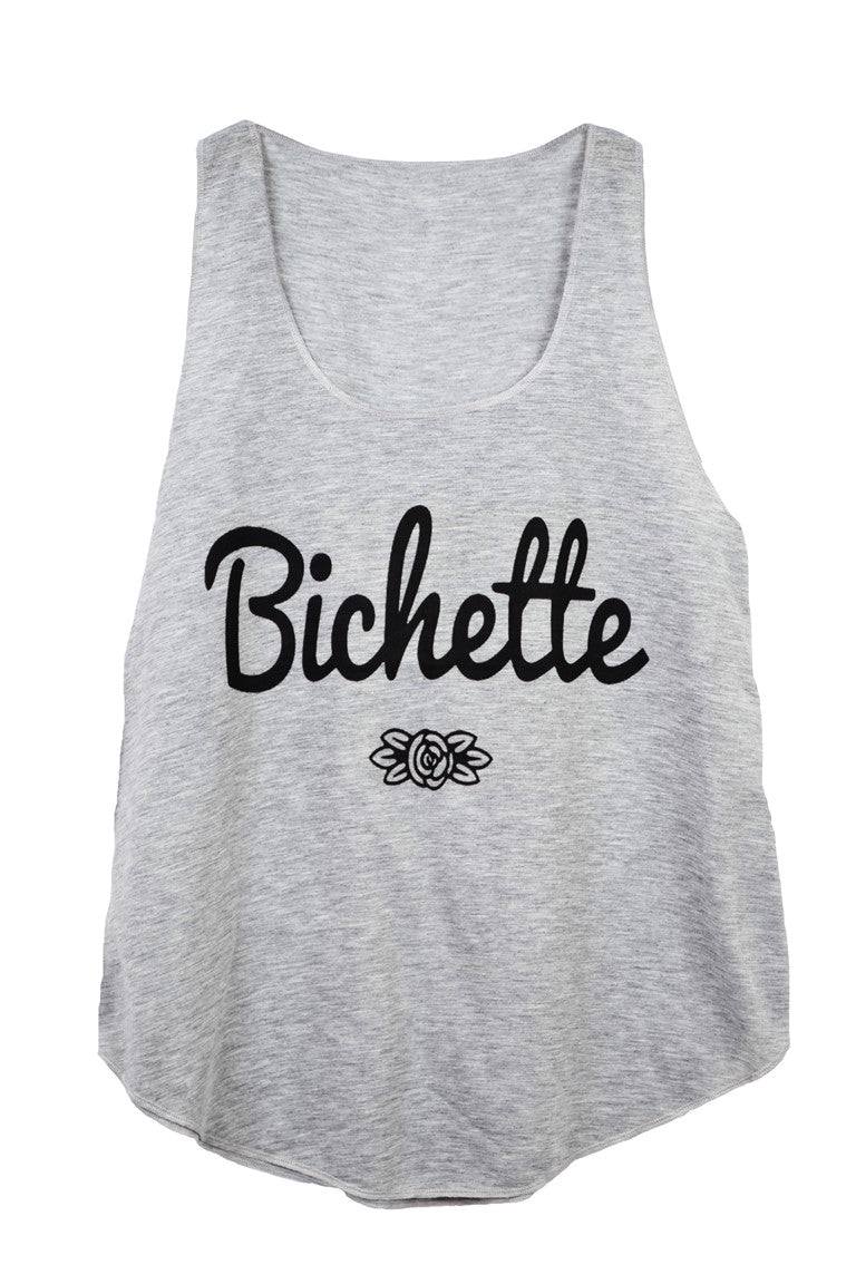 Débardeur femme couleur gris imprimé bichette- glboutik.com