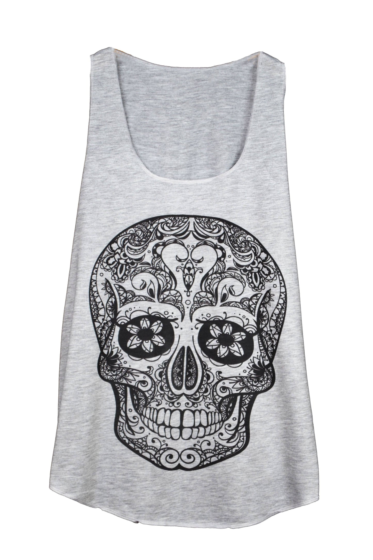 Débardeur couleur gris imprimé calavera - glboutik.com