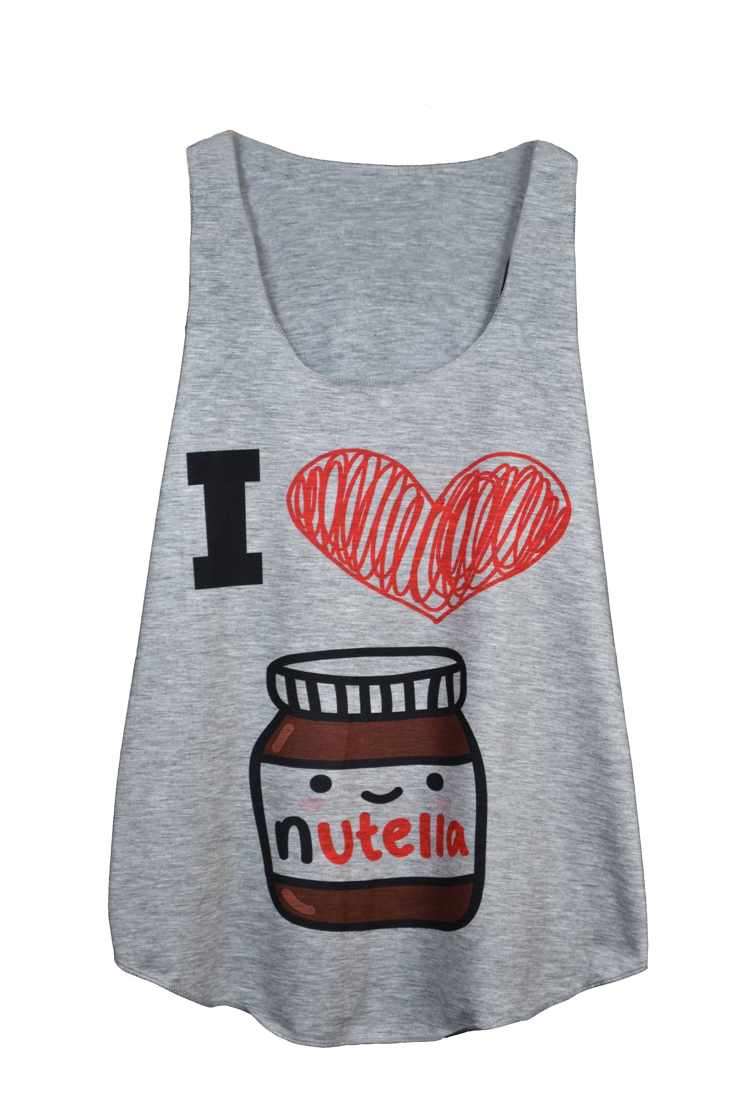 Débardeur femme couleur gris imprimé nutella