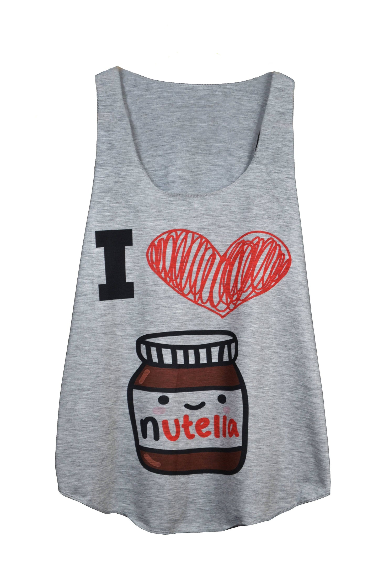 Débardeur femme couleur gris imprimé nutella 