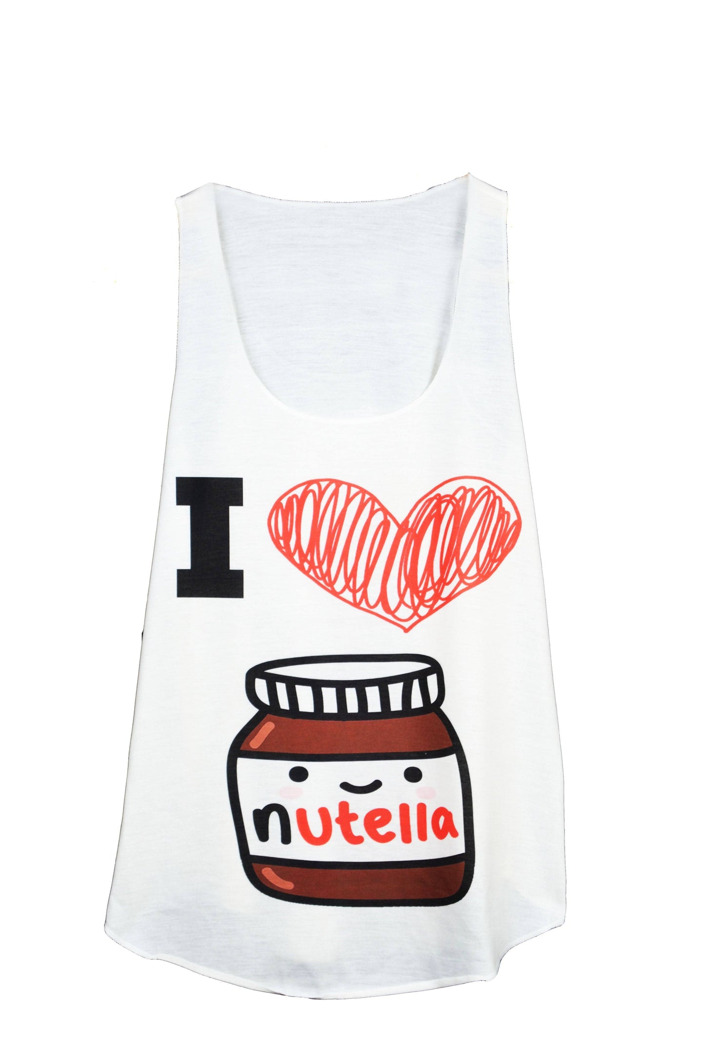 Débardeur femme couleur crème imprimé nutella