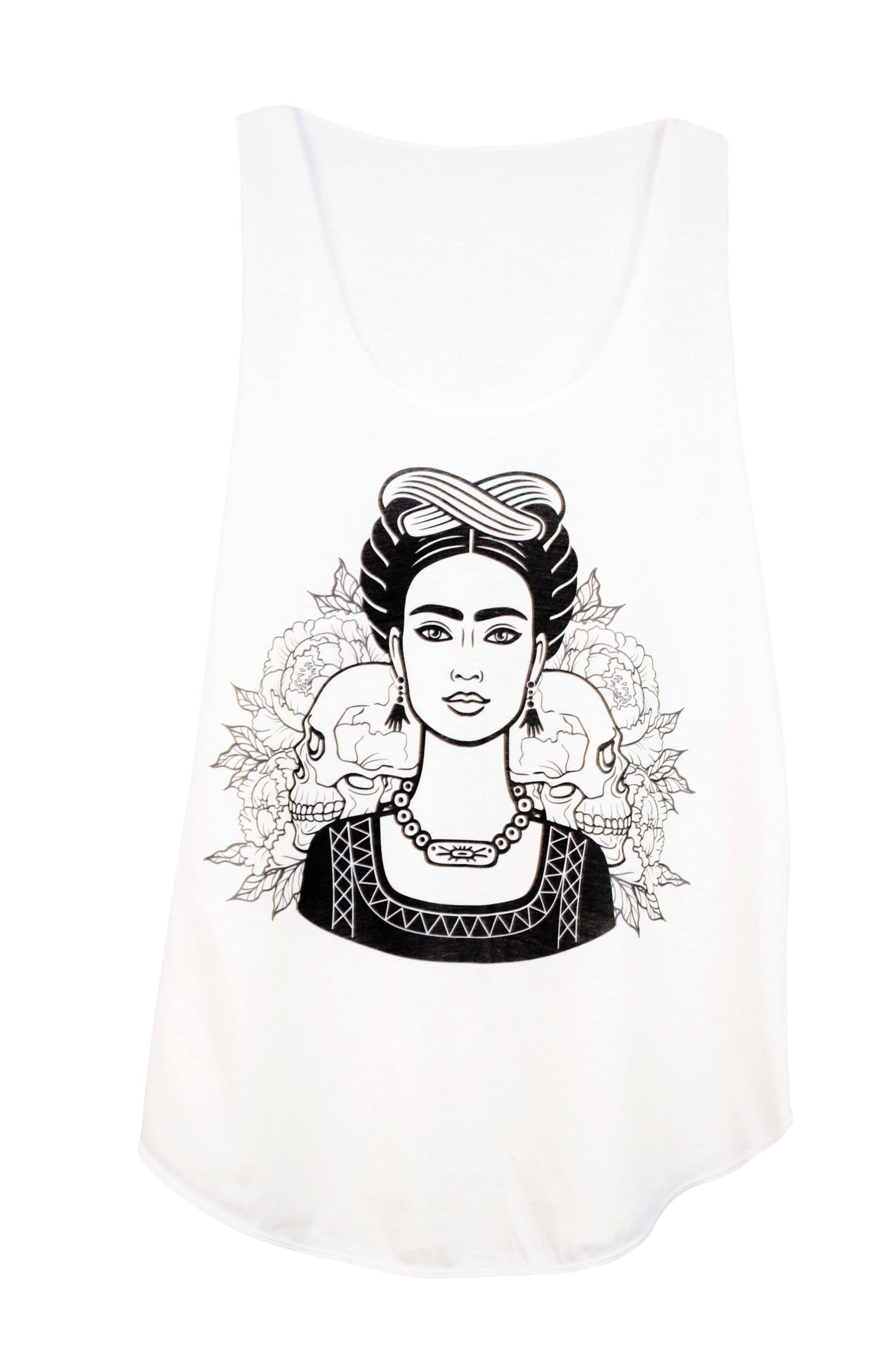 Débardeur femme couleur crème imprimé illustration frida kahlo - GL BOUTIK