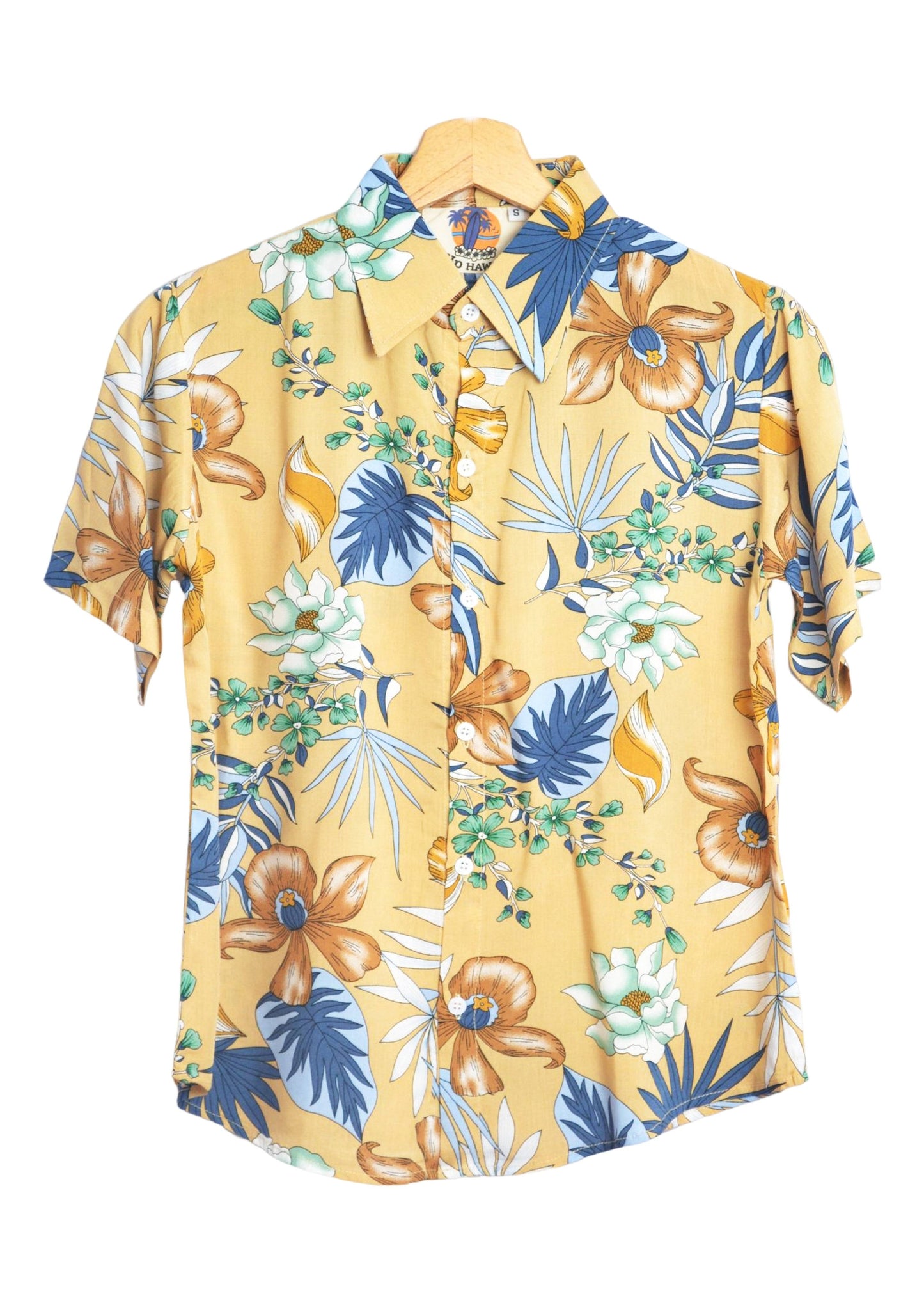 Chemisier à fleurs couleur camel marque up hawaii - GL BOUTIK