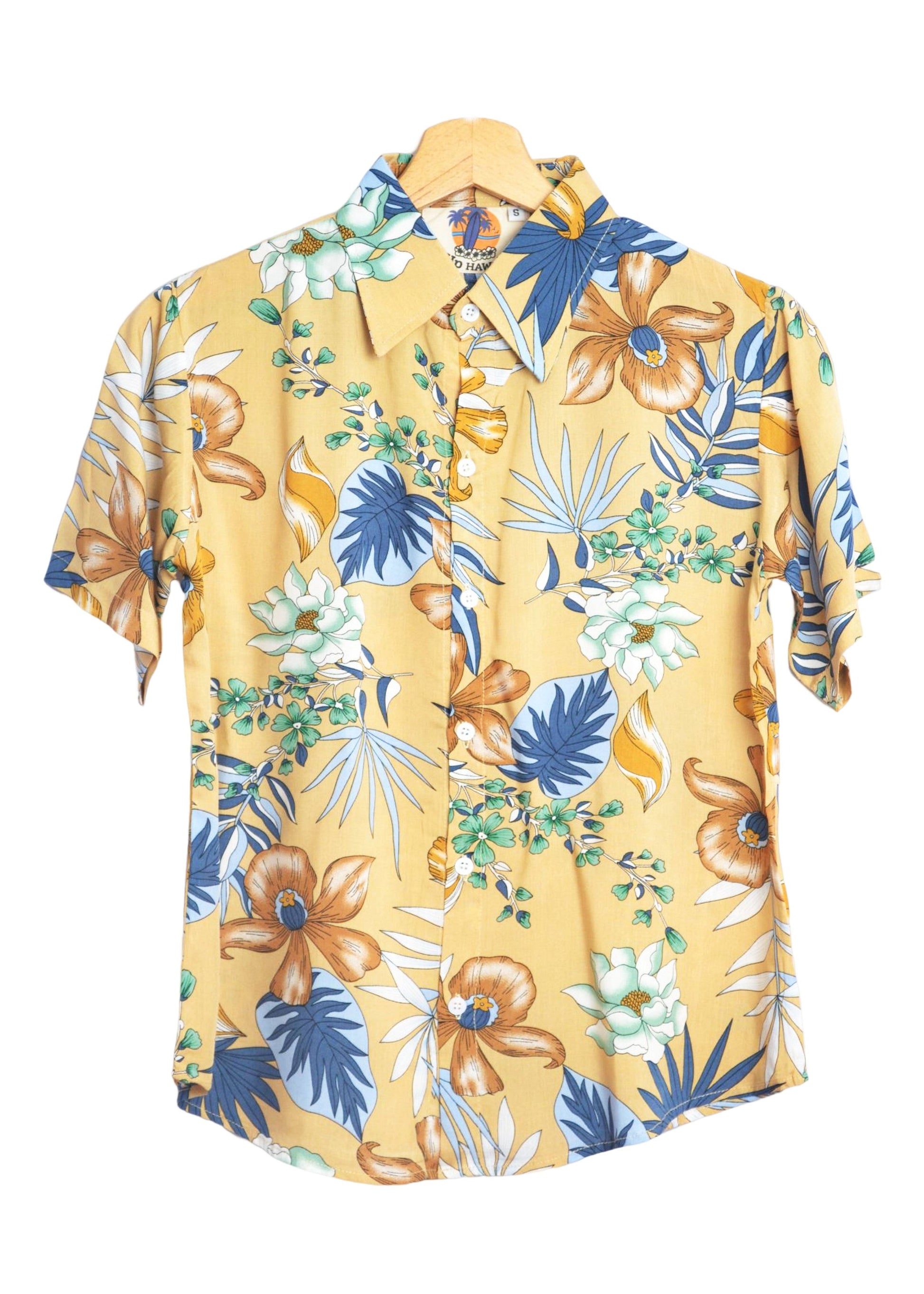 Chemisier à fleurs couleur camel marque up hawaii - GL BOUTIK