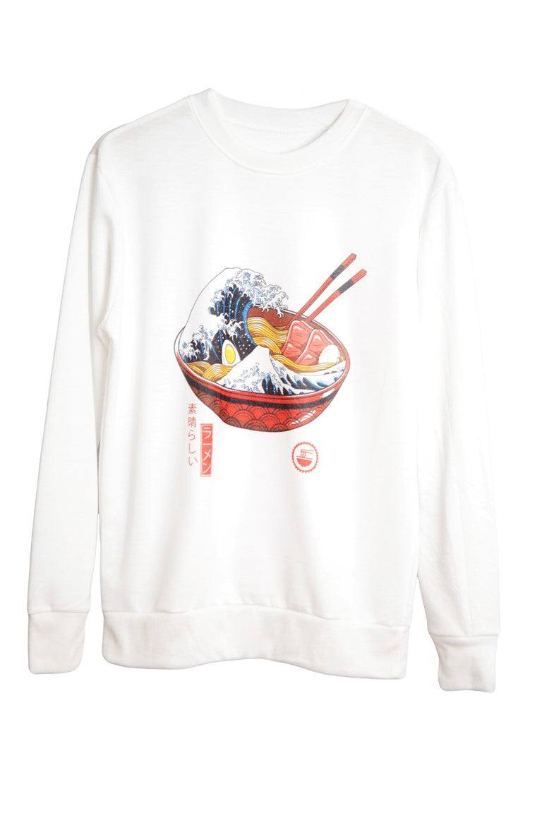 Sweat vague de ramen blanc - GL BOUTIK