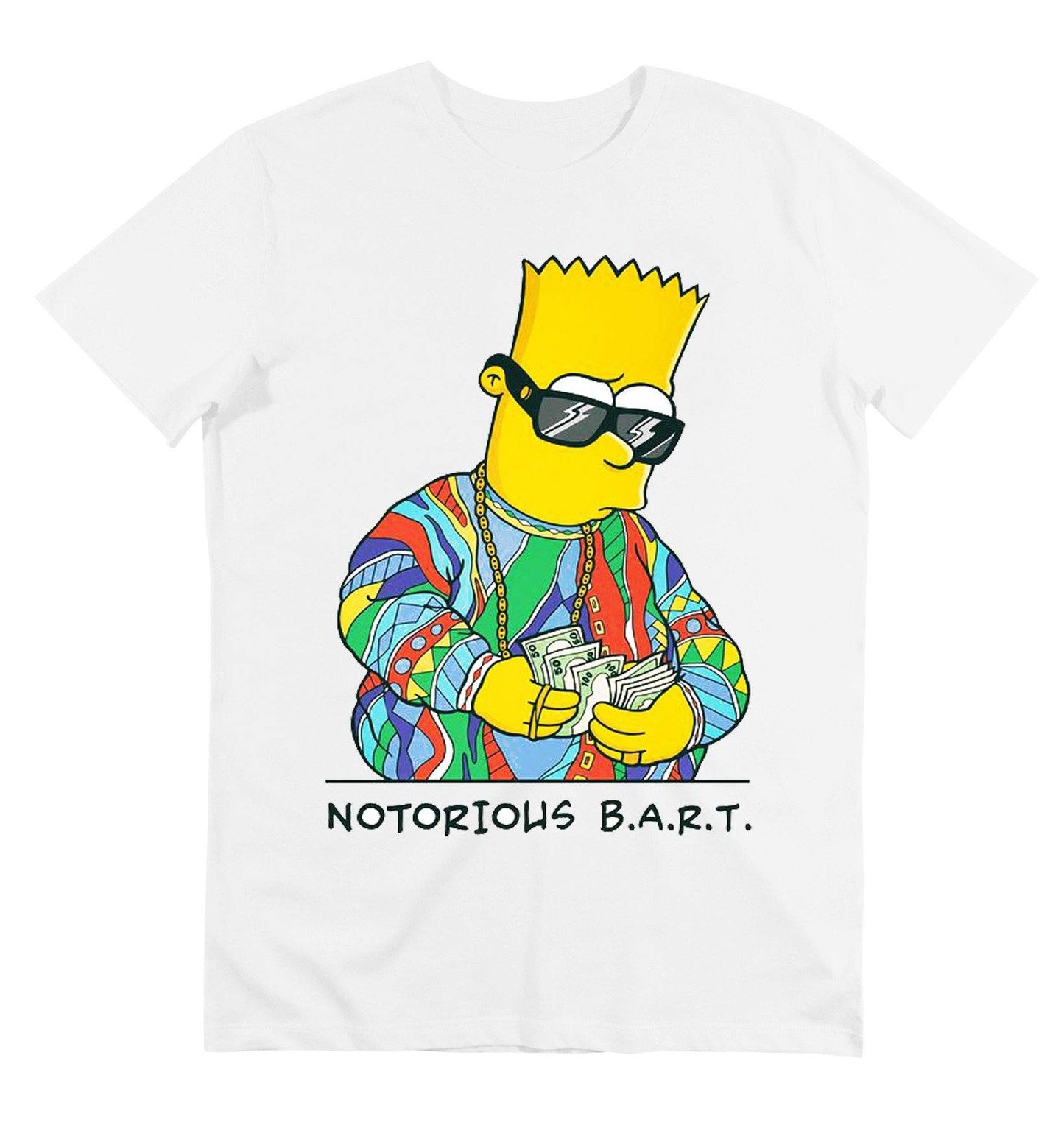 T-shirt blanc imprimé bart simpson