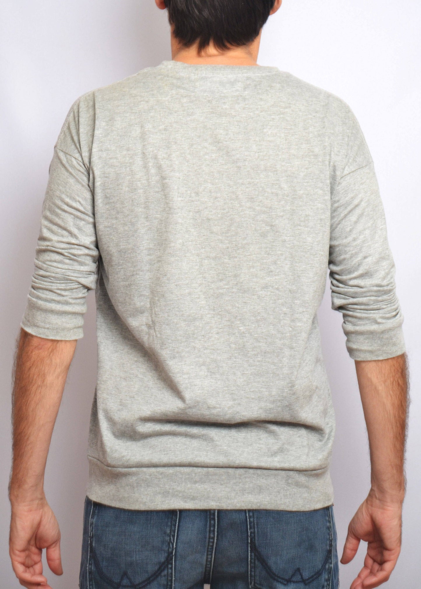 Vue dos t-shirt gris manches 3/4 imprimé kim jong un - GL BOUTIK