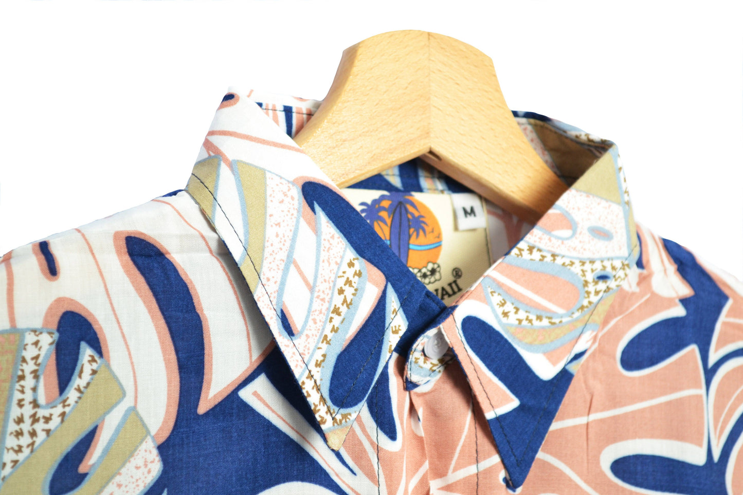 Vue col chemise hawaienne bleue marque up hawaii - GL BOUTIK