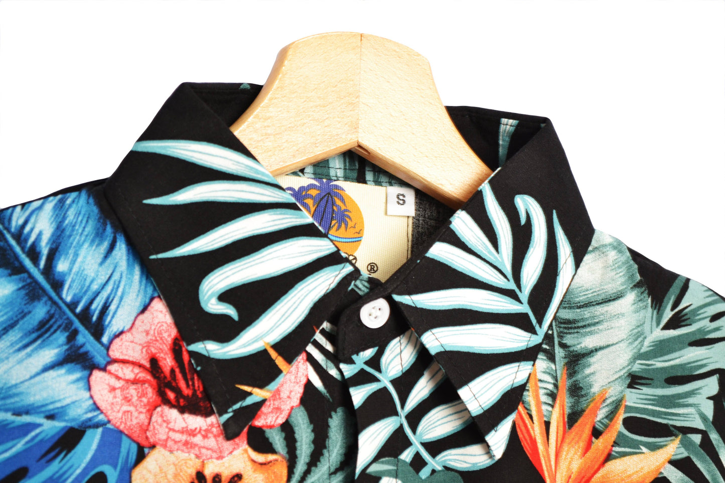 Vue col chemisier noir à fleurs marque up hawaii - GL BOUTIK