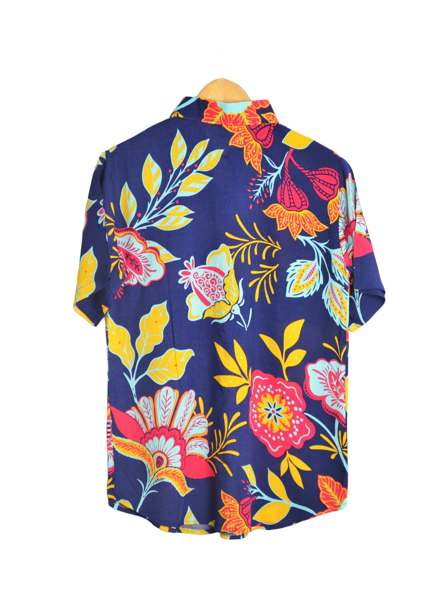 Vue dos chemise hawaienne homme bleu marine marque up hawaii - GL BOUTIK