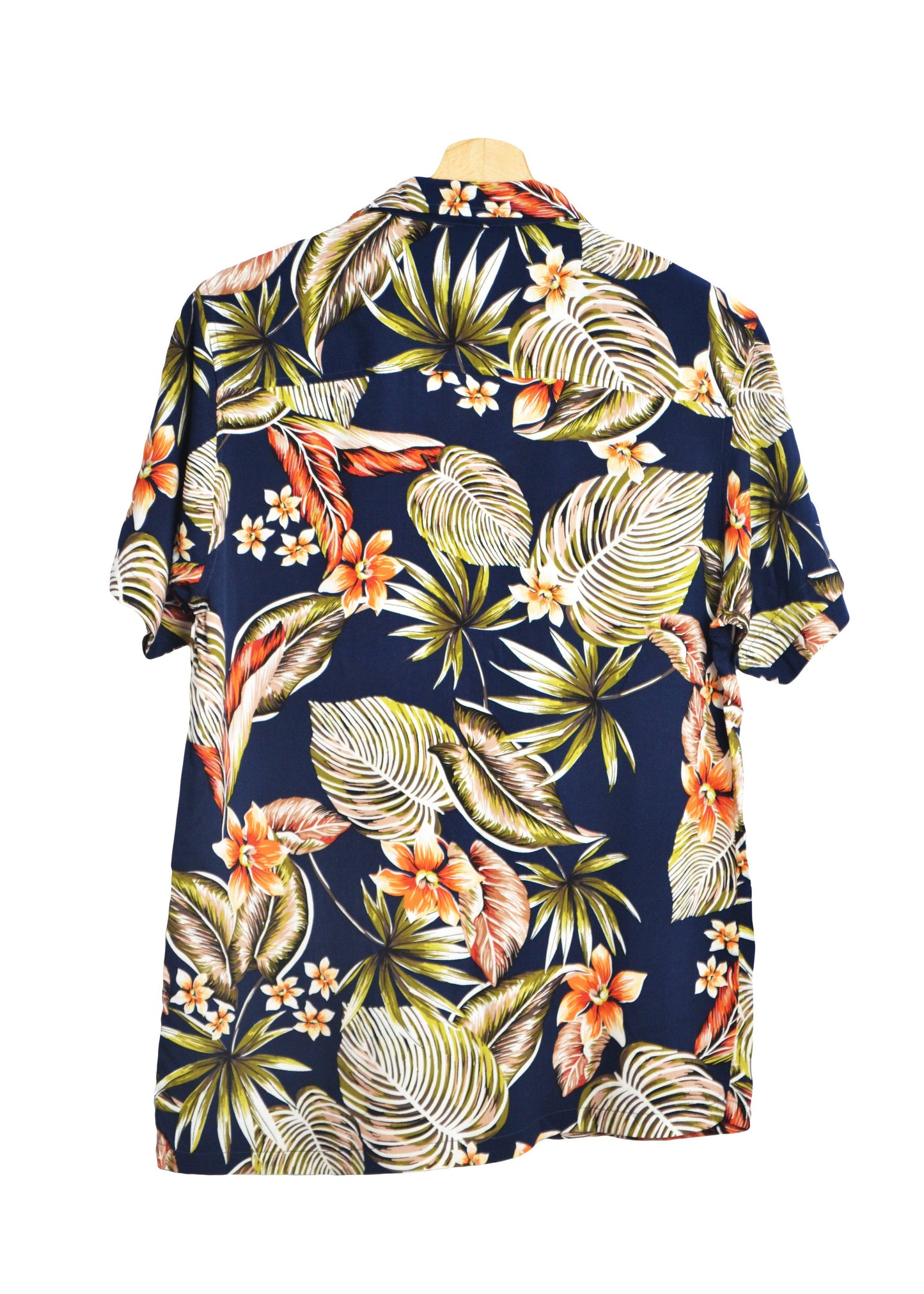 Vue dos Chemise couleur bleu marine à fleurs multicolores - GL BOUTIK