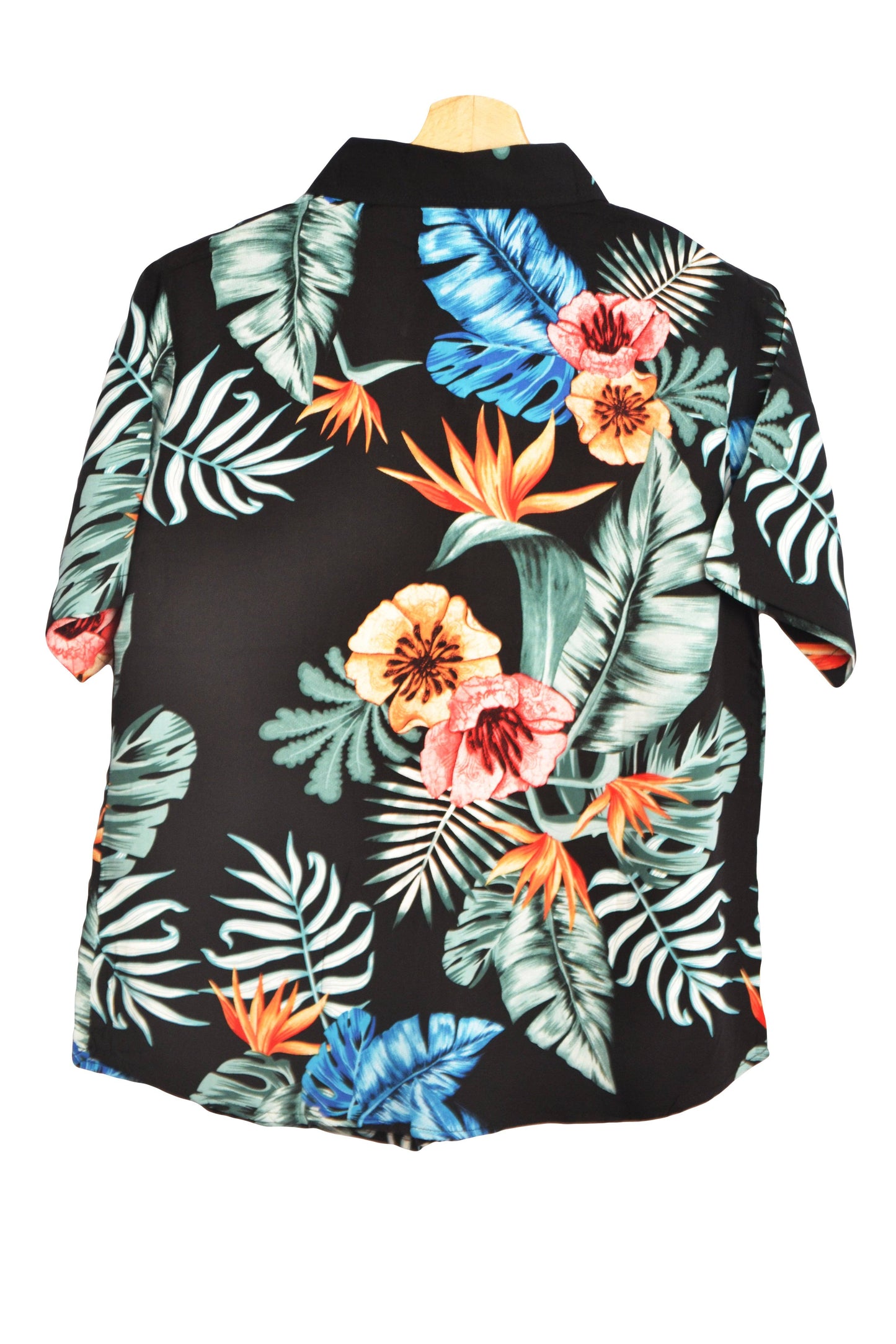 Vue dos chemisier noir à fleurs marque up hawaii - GL BOUTIK