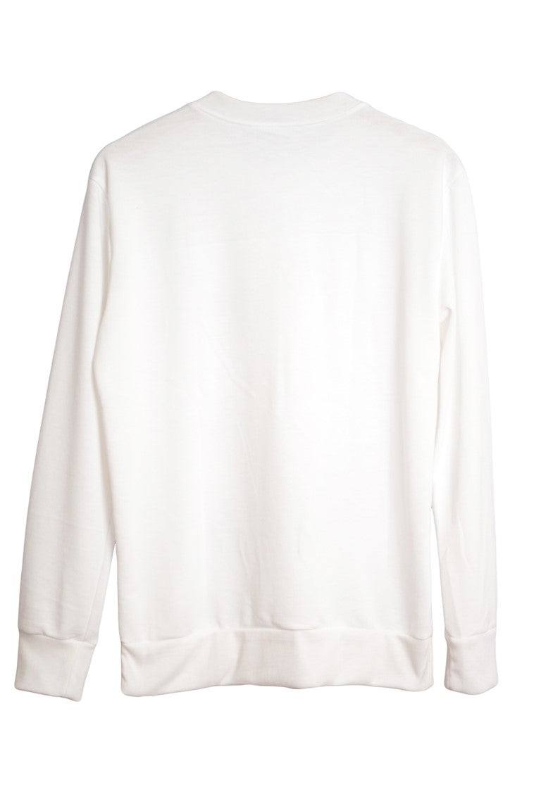 Vue dos sweat-shirt femme blanc imprimé dirty dancing