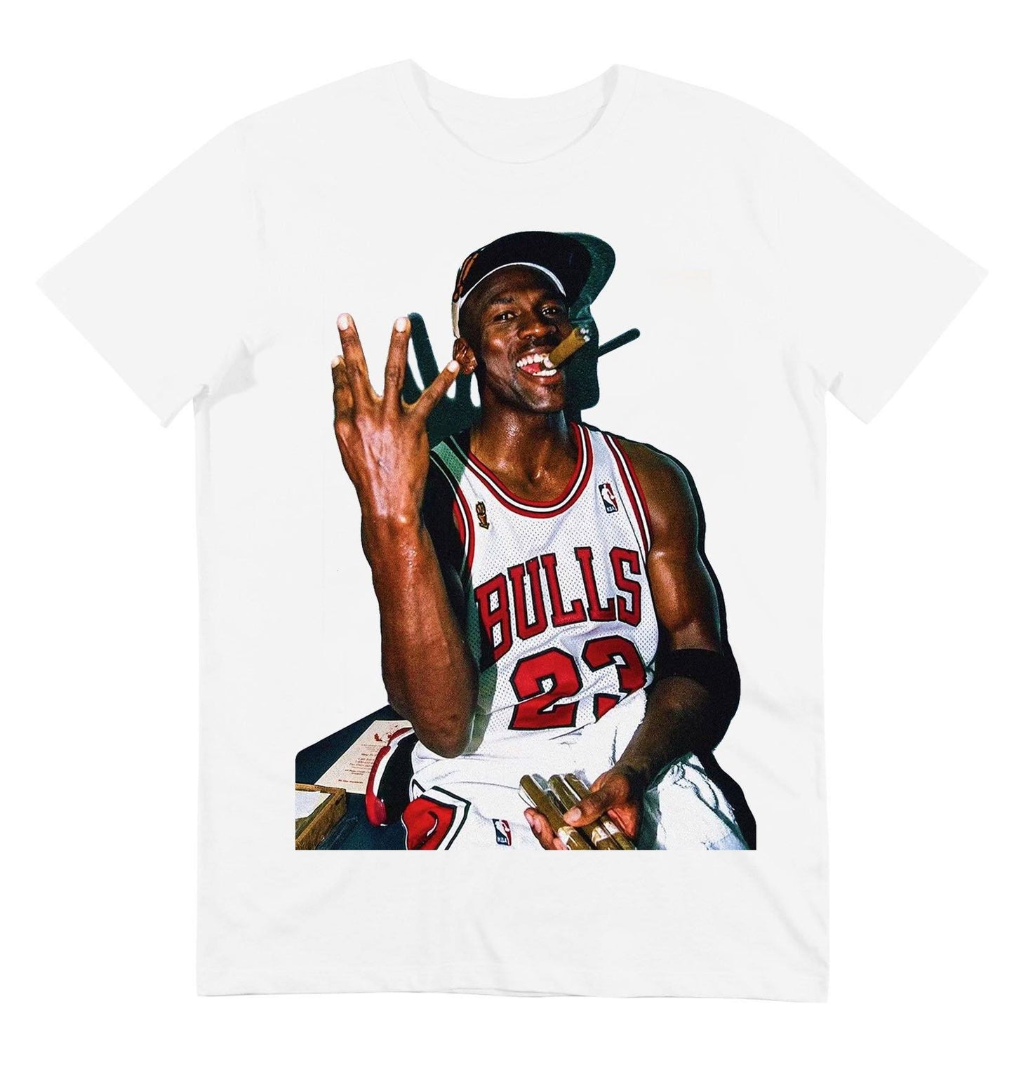 T-shirt michael jordan cigare - Couleur blanc